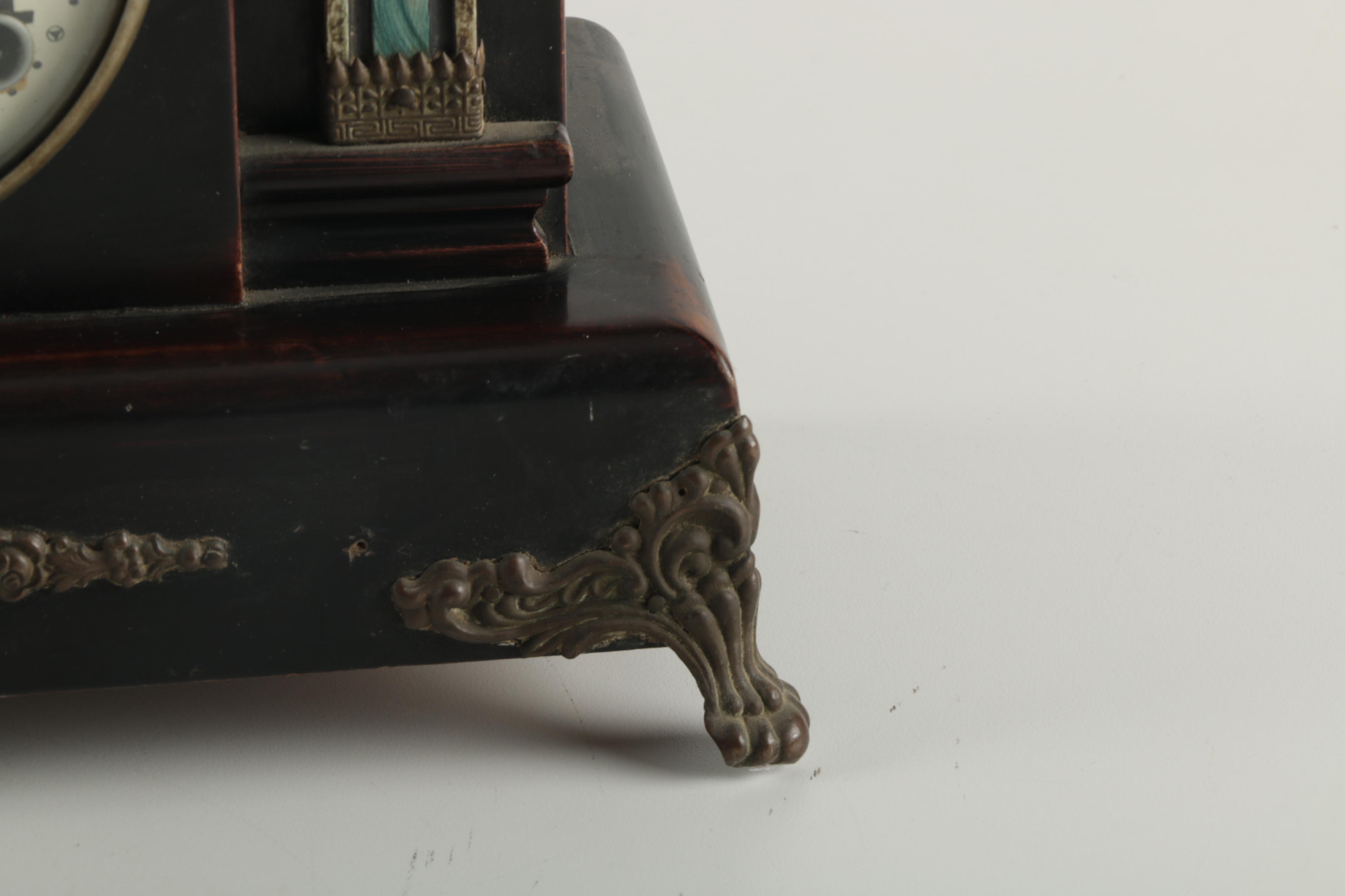 Chinese Wood Mantel Clock