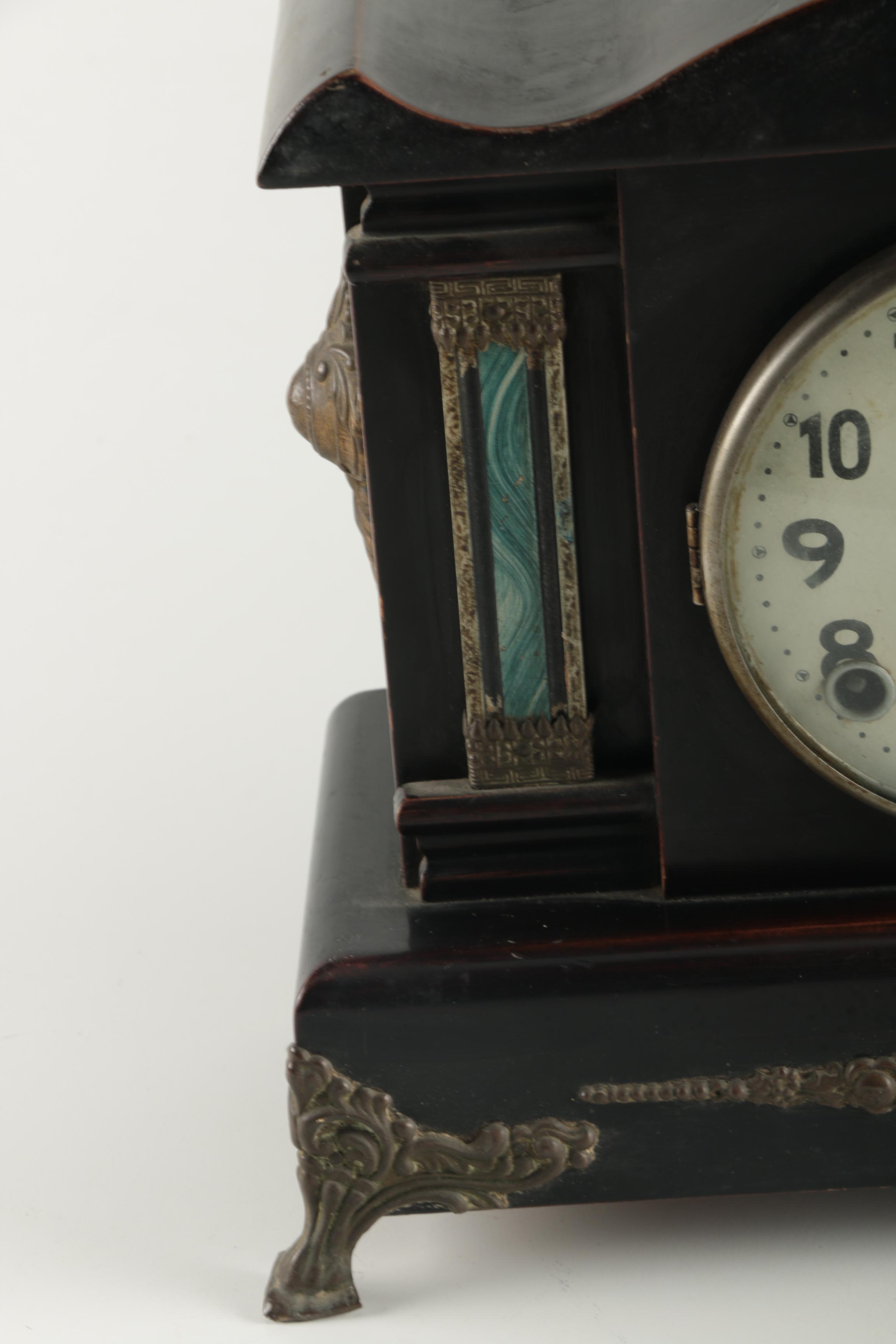 Chinese Wood Mantel Clock