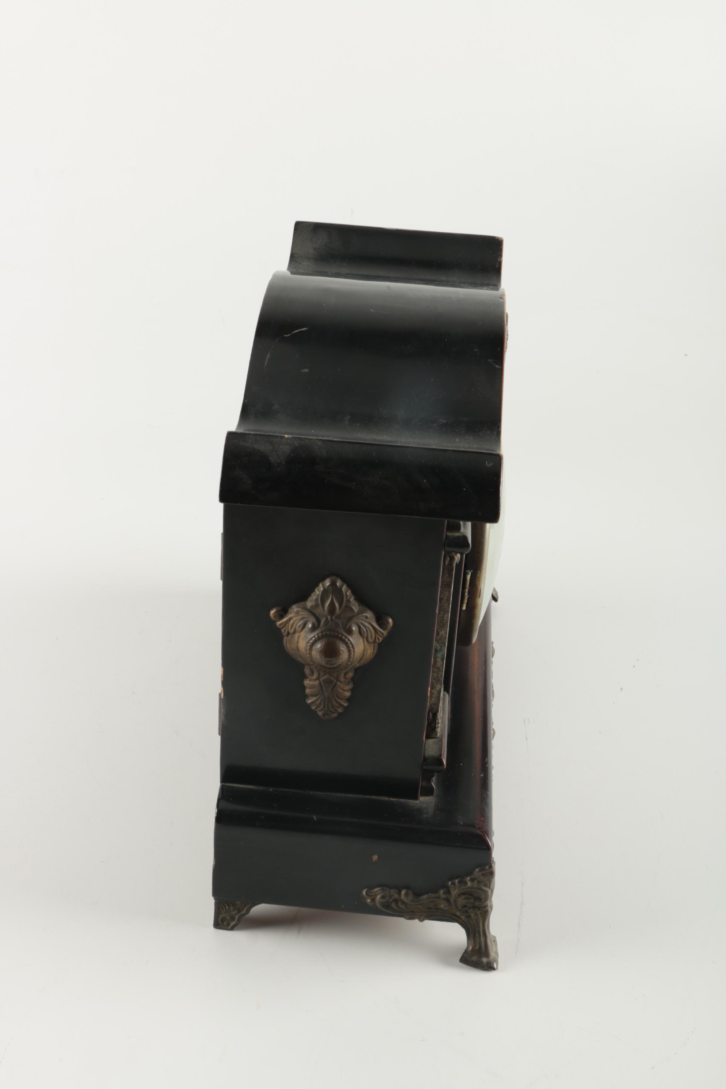 Chinese Wood Mantel Clock