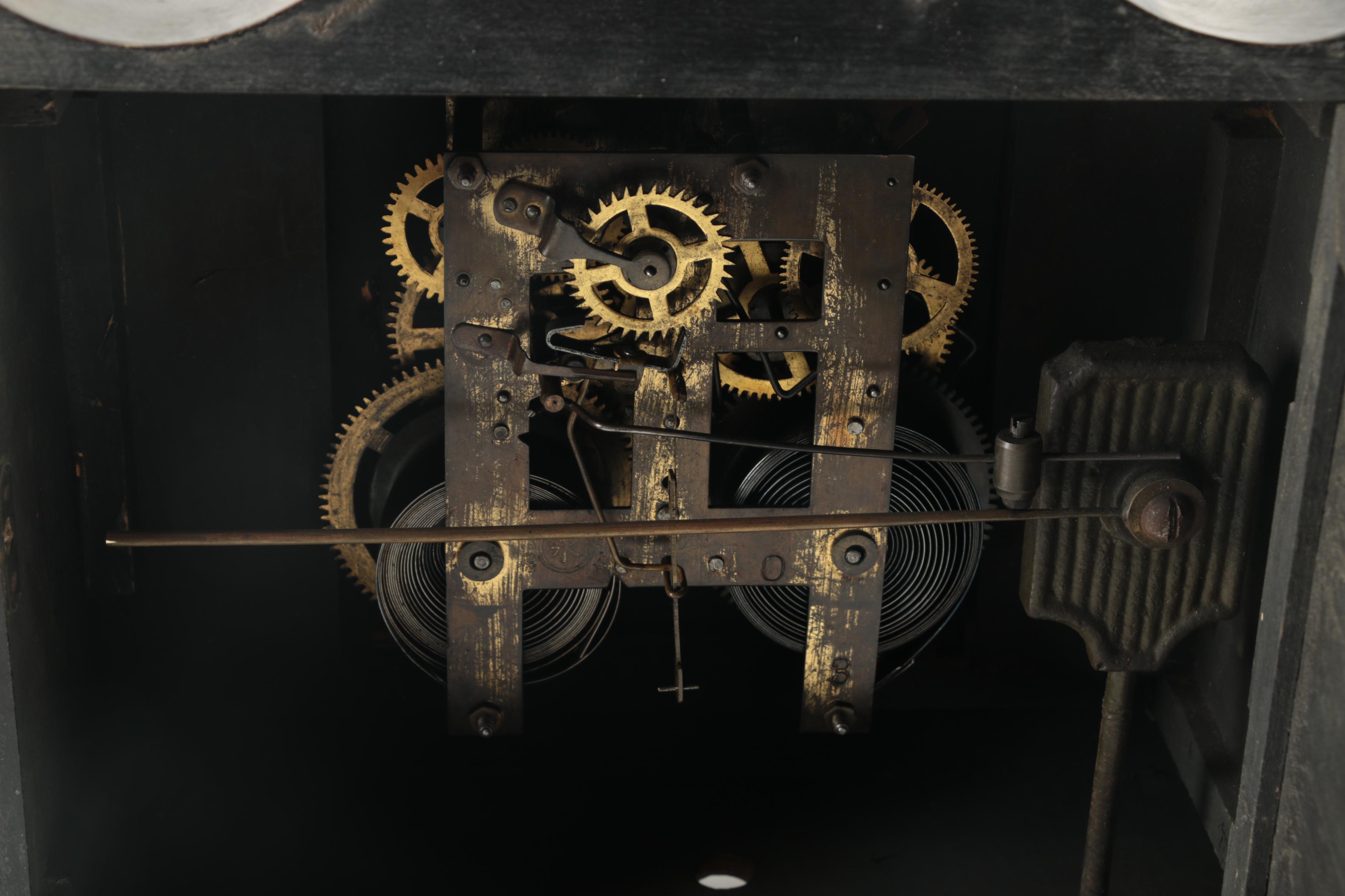 Chinese Wood Mantel Clock