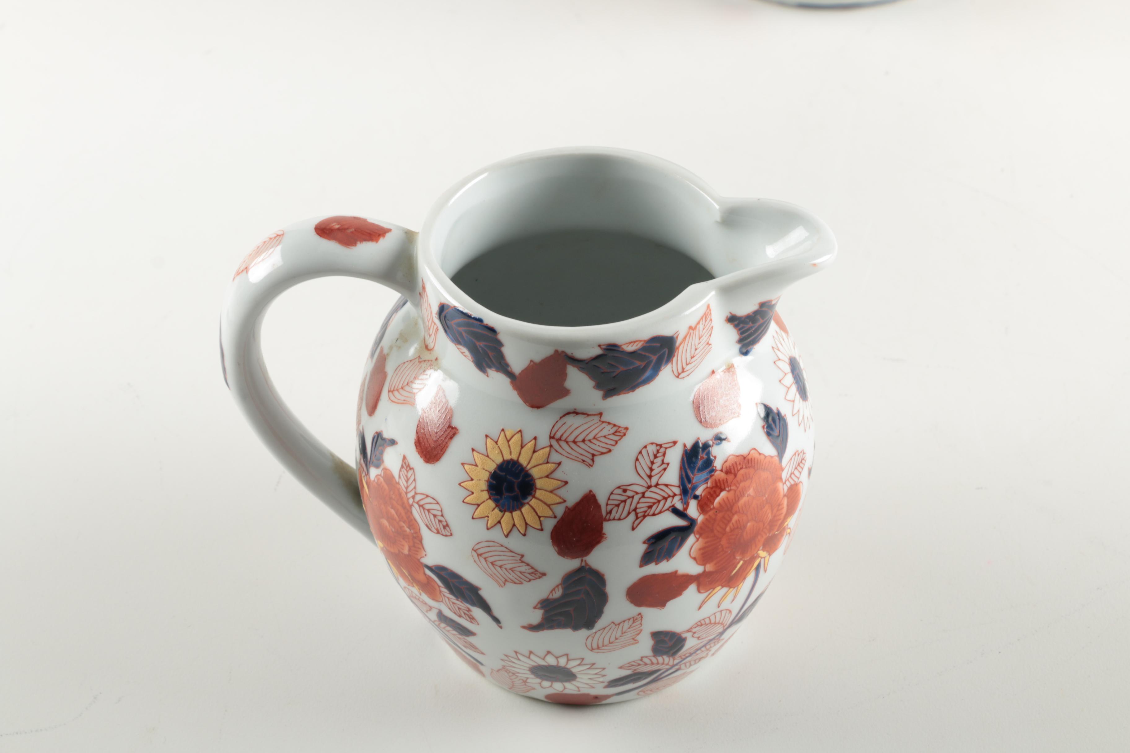 Pair of Reproduction Ironstone Pitchers