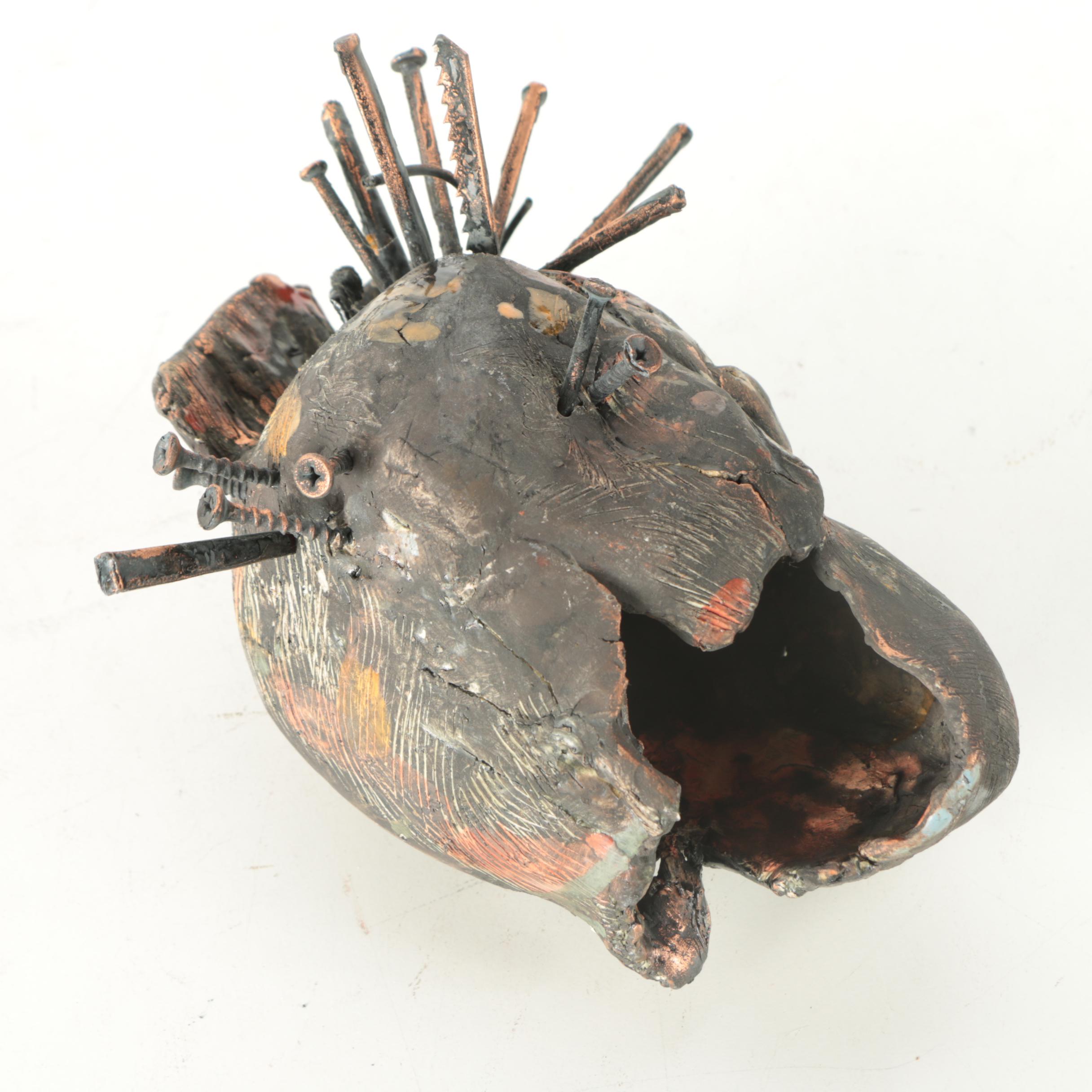 Painted Ceramic Head