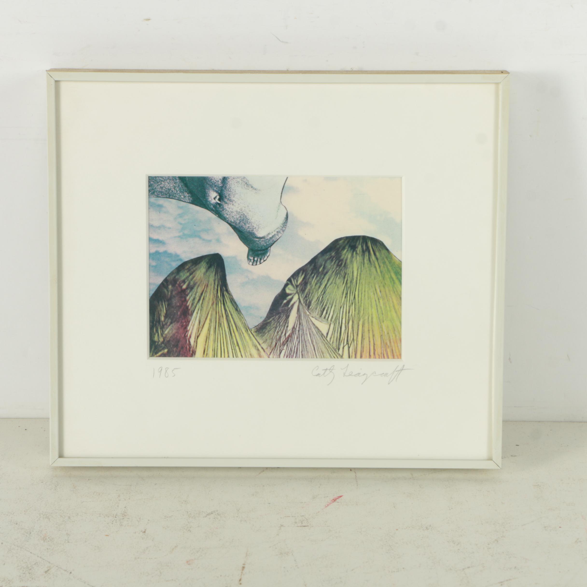 Signed Collage Made From Giclee and Offset Lithograph Prints "Up, Up, and Away"