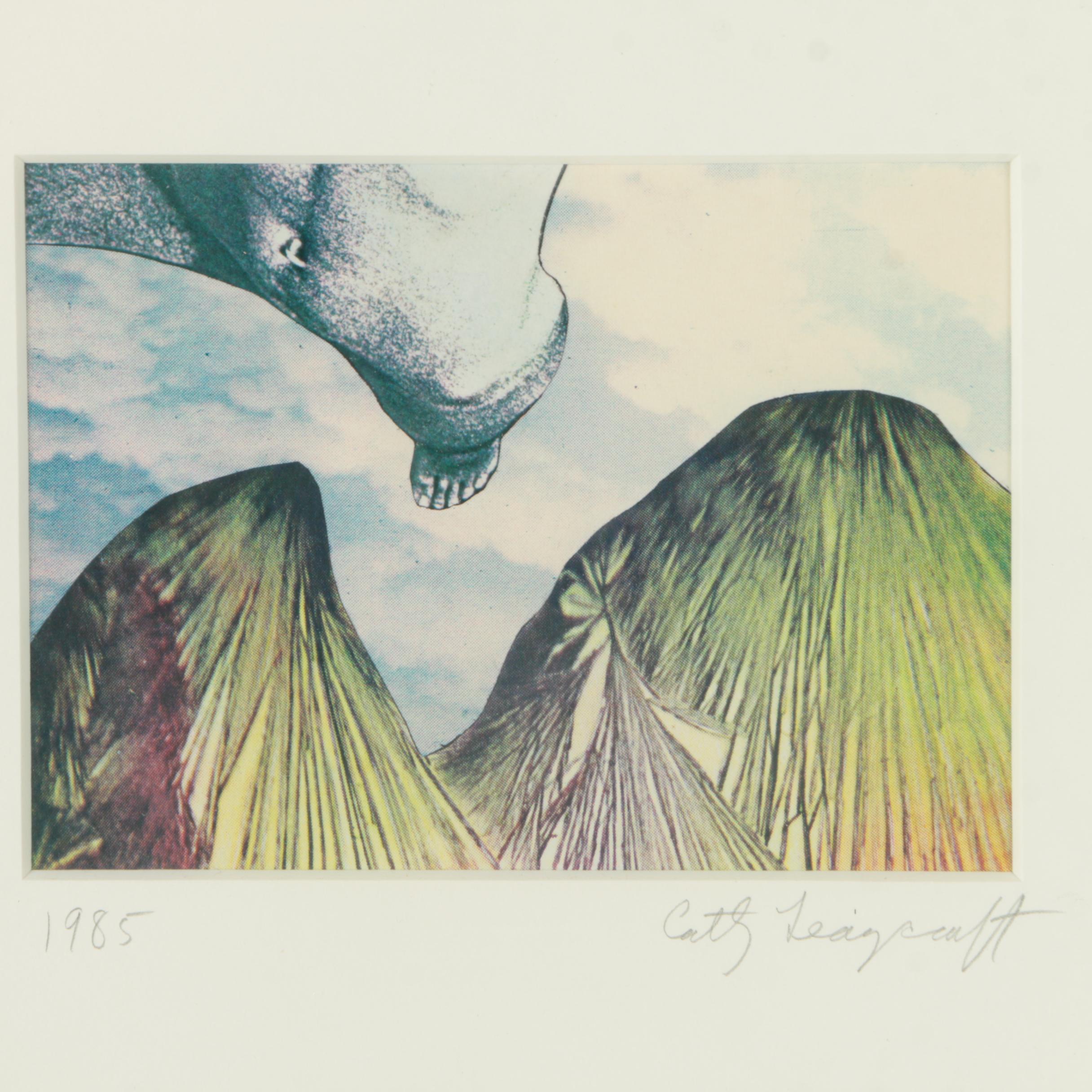 Signed Collage Made From Giclee and Offset Lithograph Prints "Up, Up, and Away"