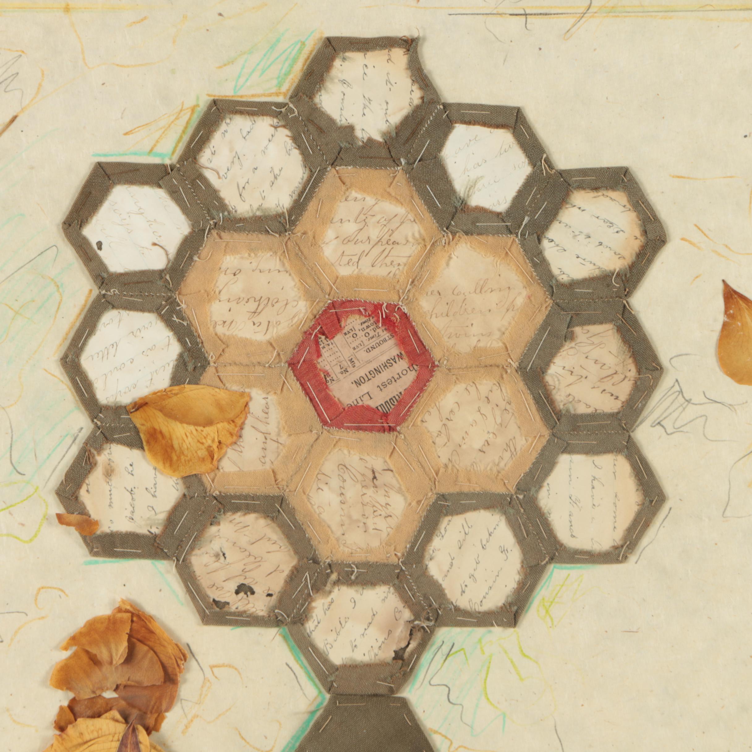 Jane Kelly Morais Mixed Media Collage "Quilted Memories"