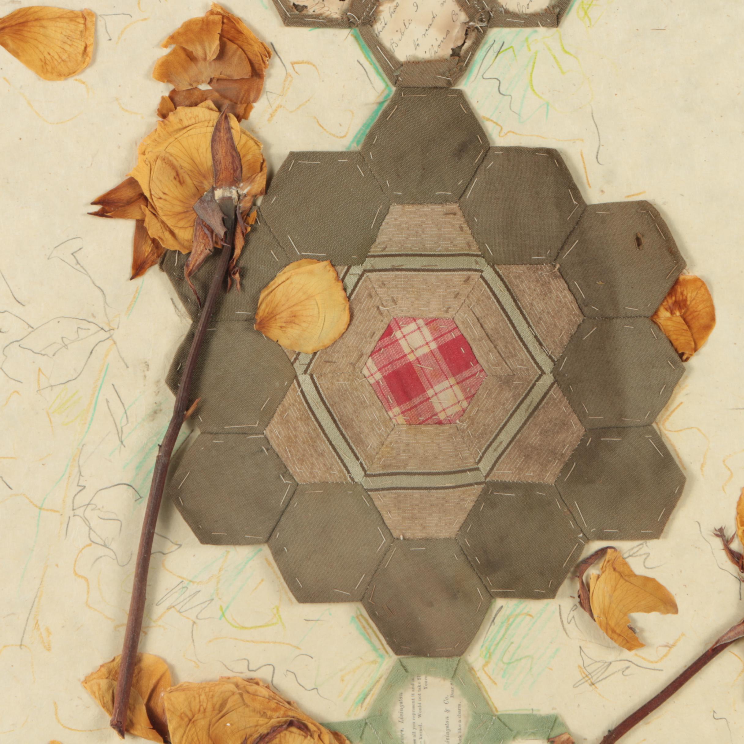 Jane Kelly Morais Mixed Media Collage "Quilted Memories"