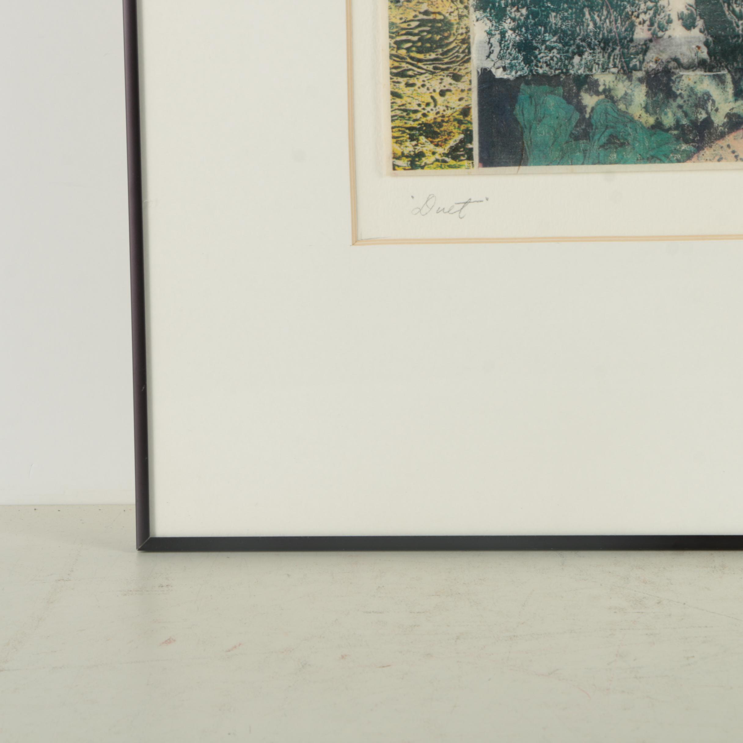 Jane Kelly Morais Collage of Digital Prints on Paper "Duet"