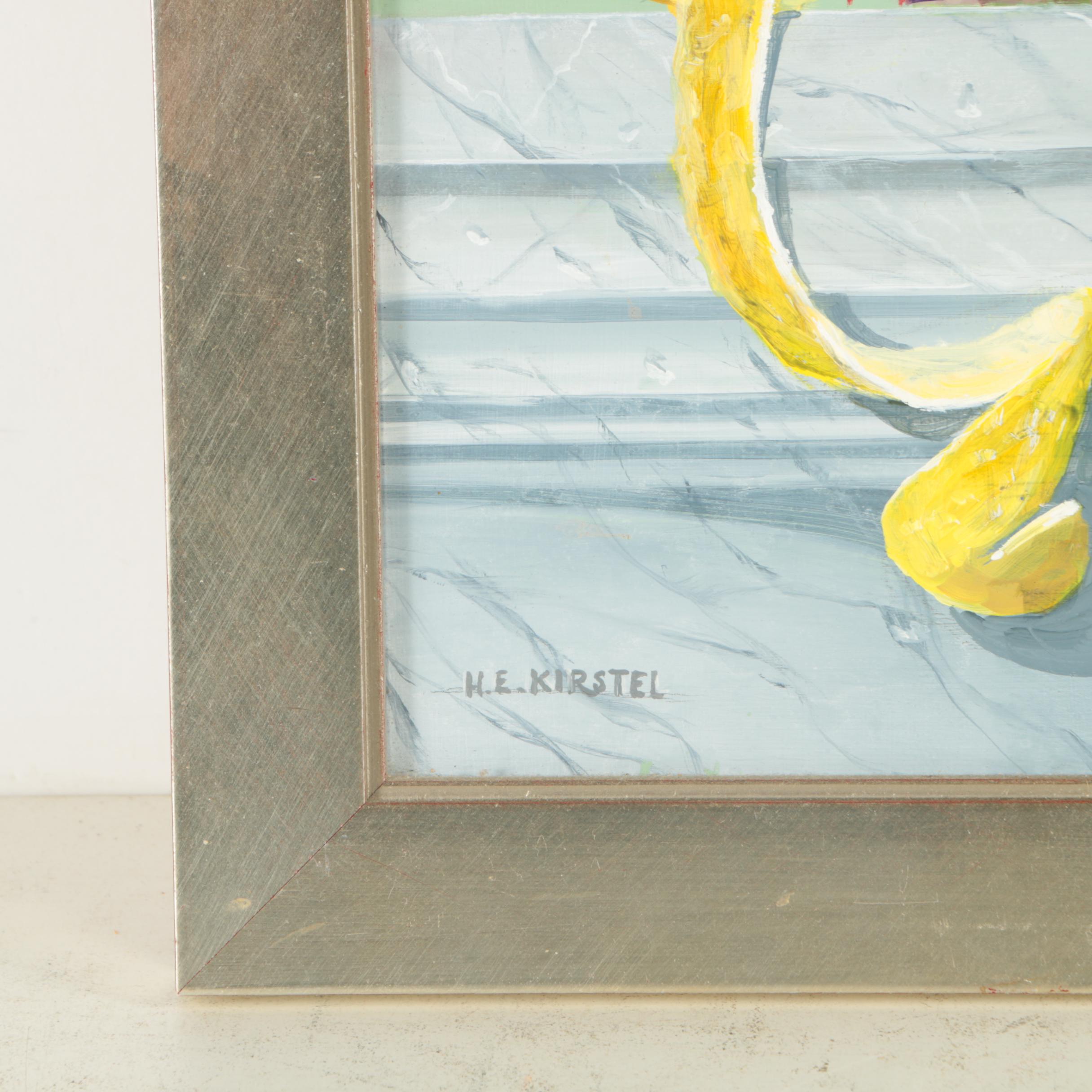 H.E. Kirstel Signed Oil Painting on Board