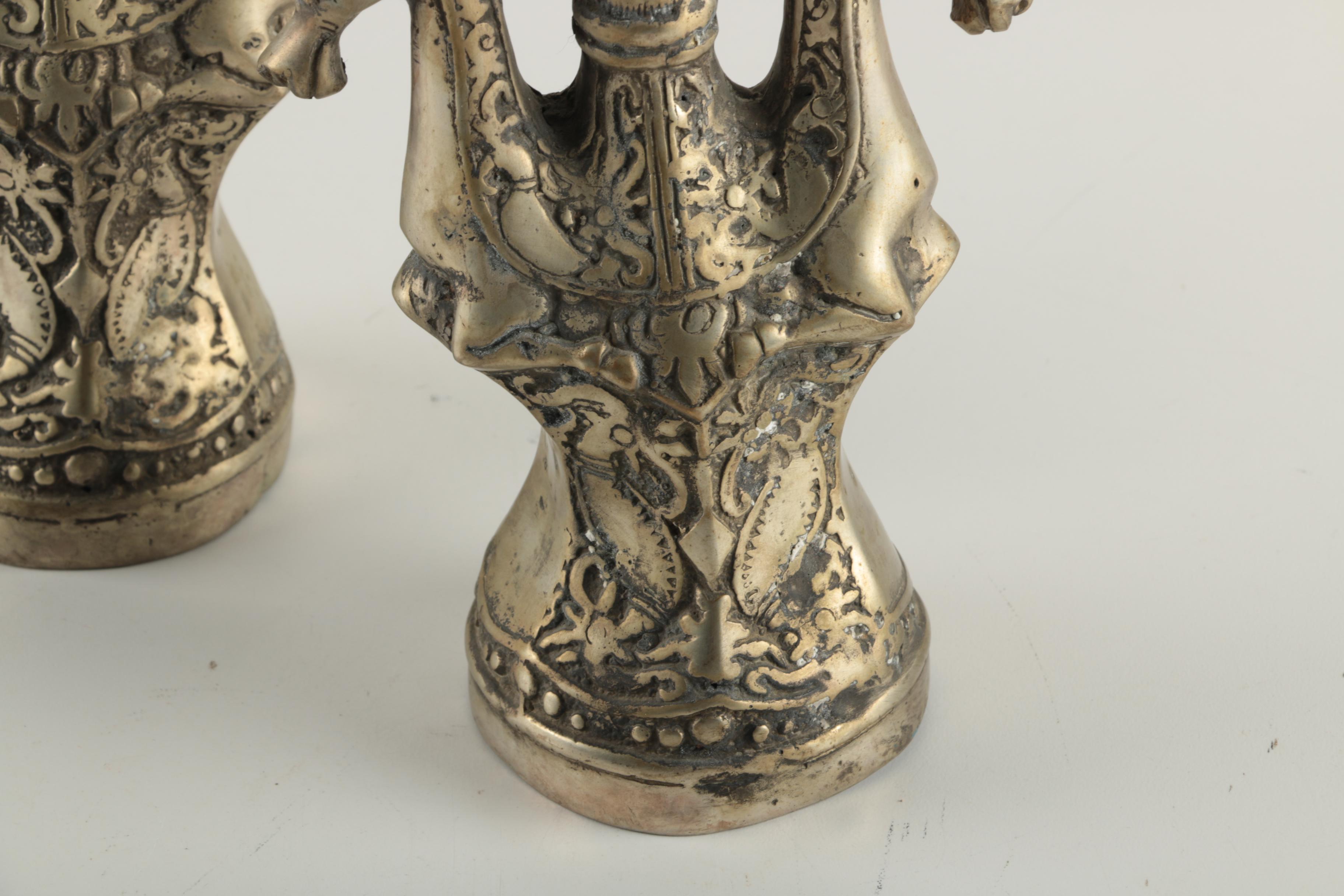 Pair of Brass Asian Inspired Horse Themed Candleholders