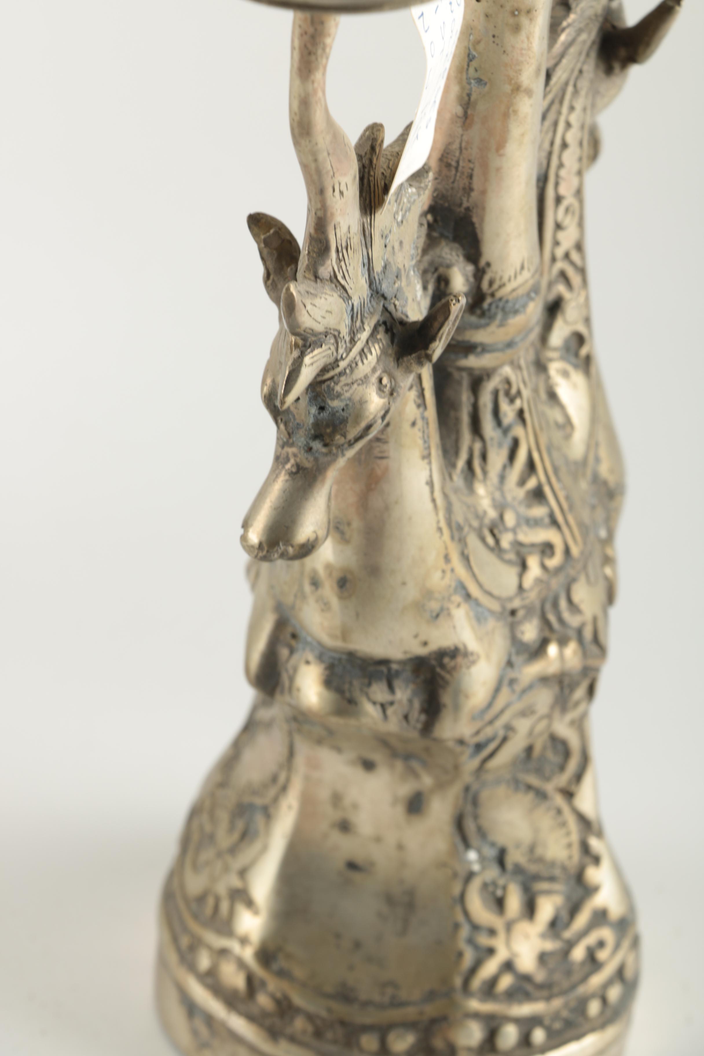 Pair of Brass Asian Inspired Horse Themed Candleholders