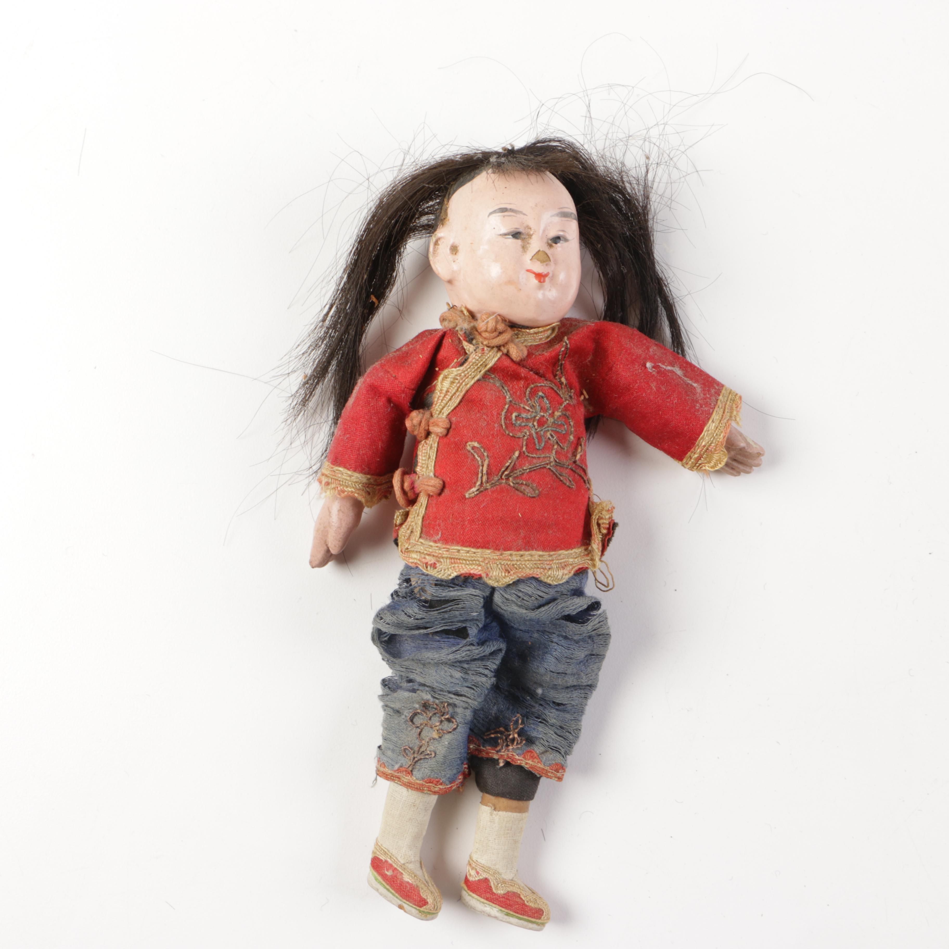 Antique Chinese Dime Store Dolls and Vintage Asian Decor