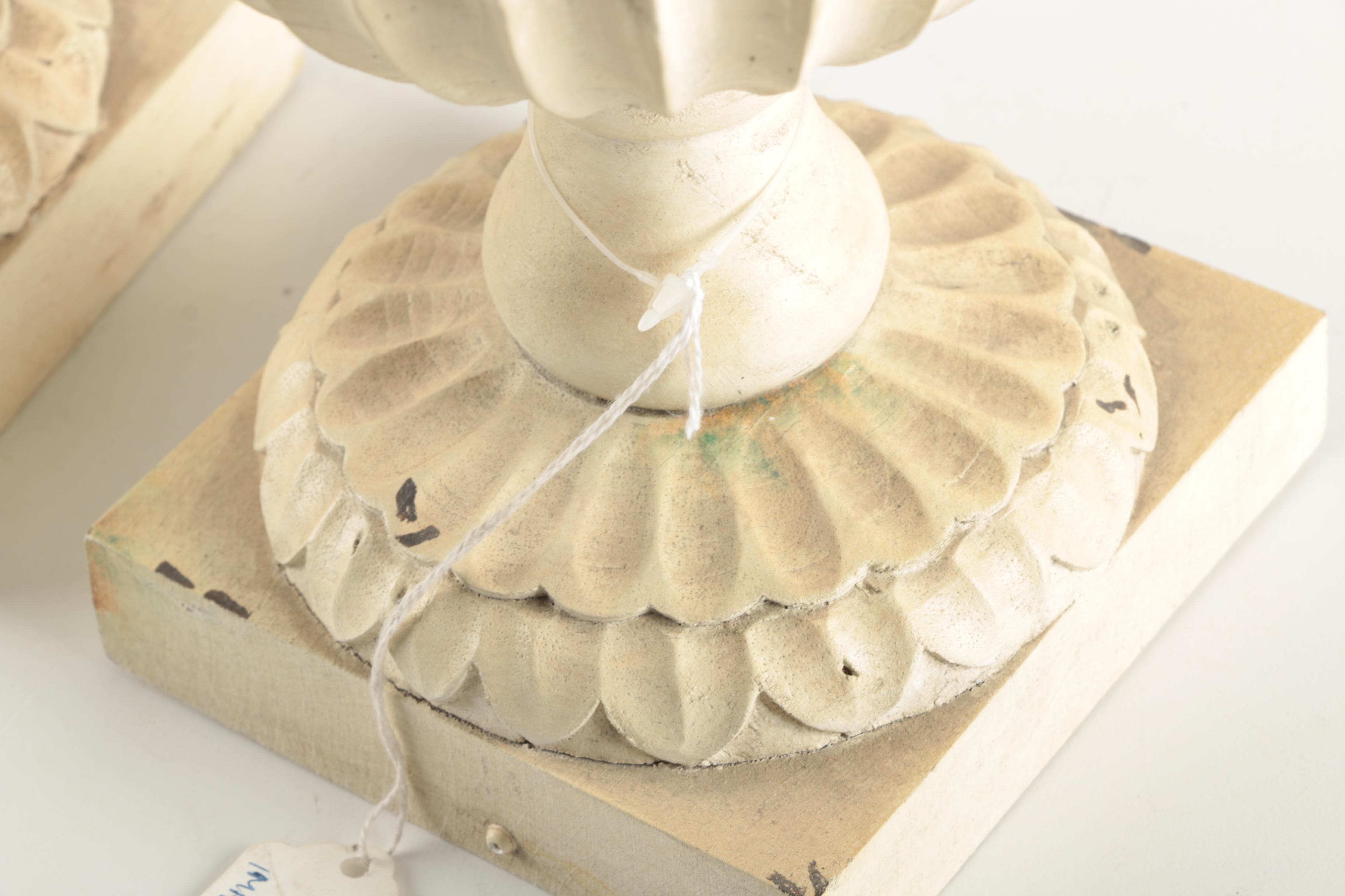 Carved and Painted Wooden Finials