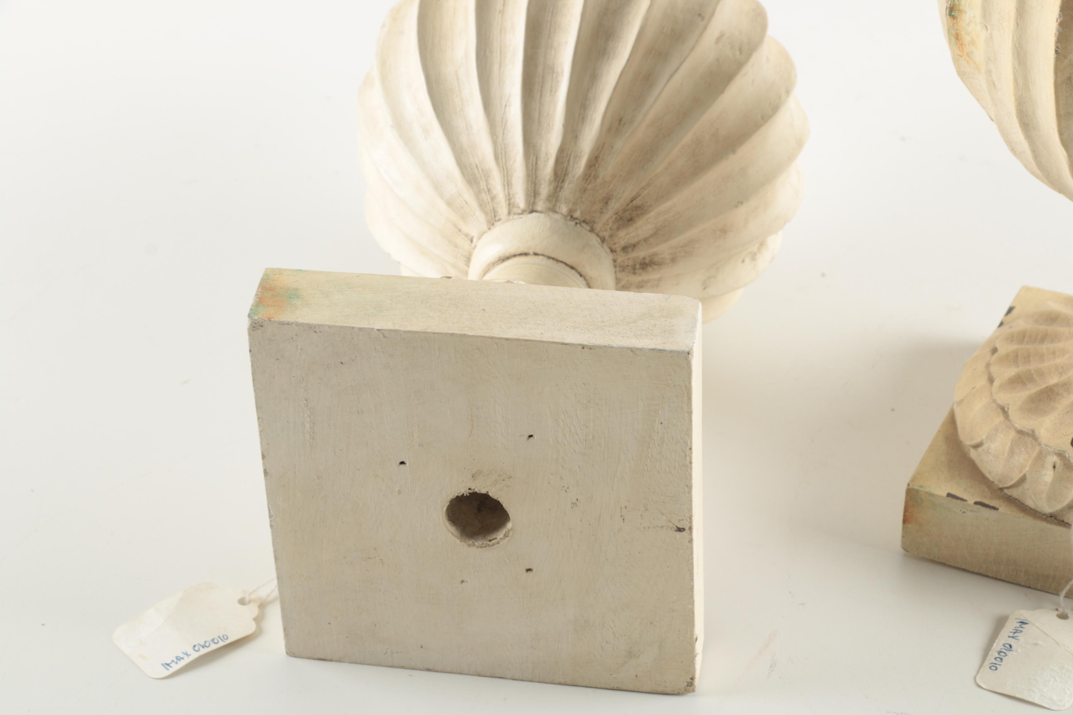 Carved and Painted Wooden Finials