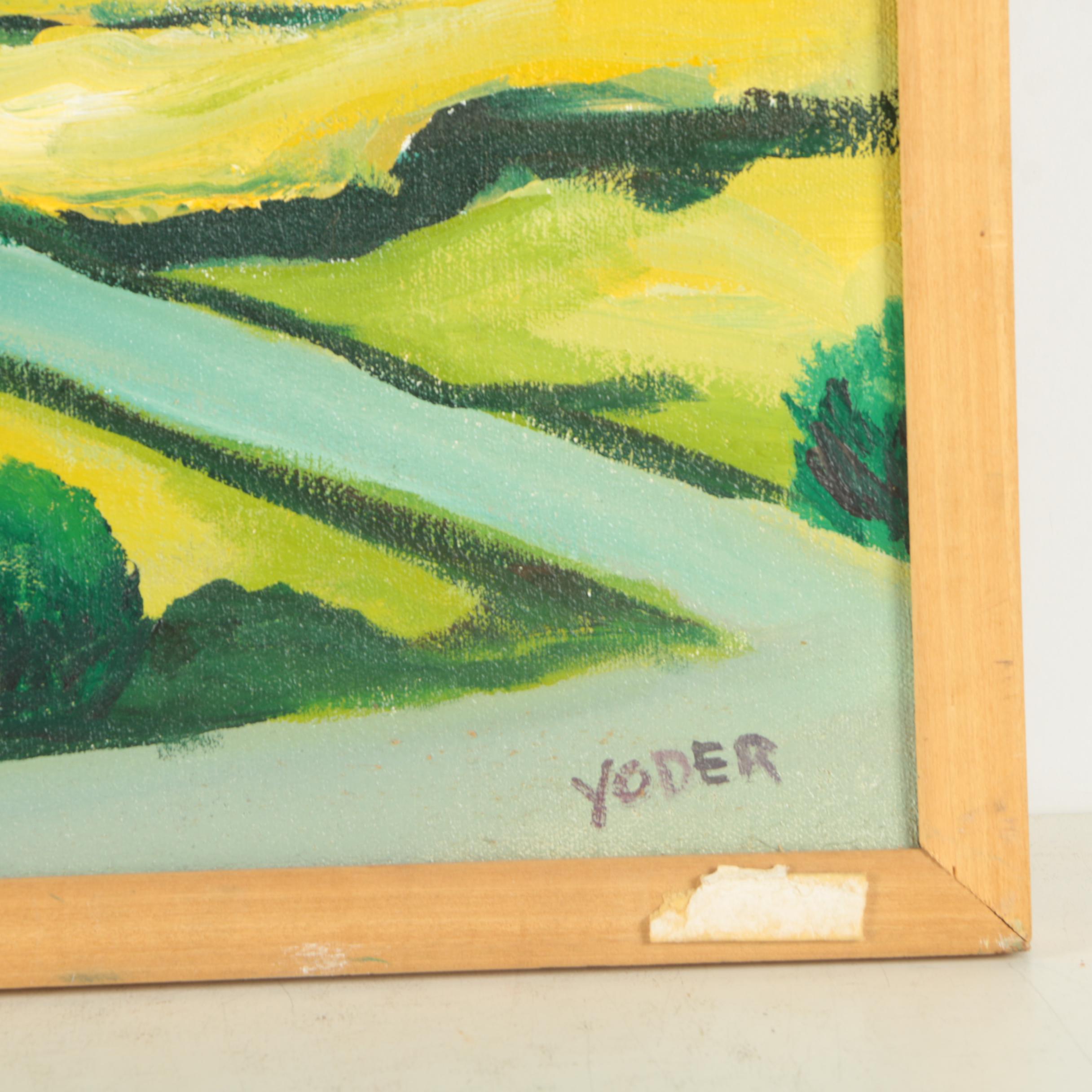 Olin L. Yoder Oil Painting of Victorian House