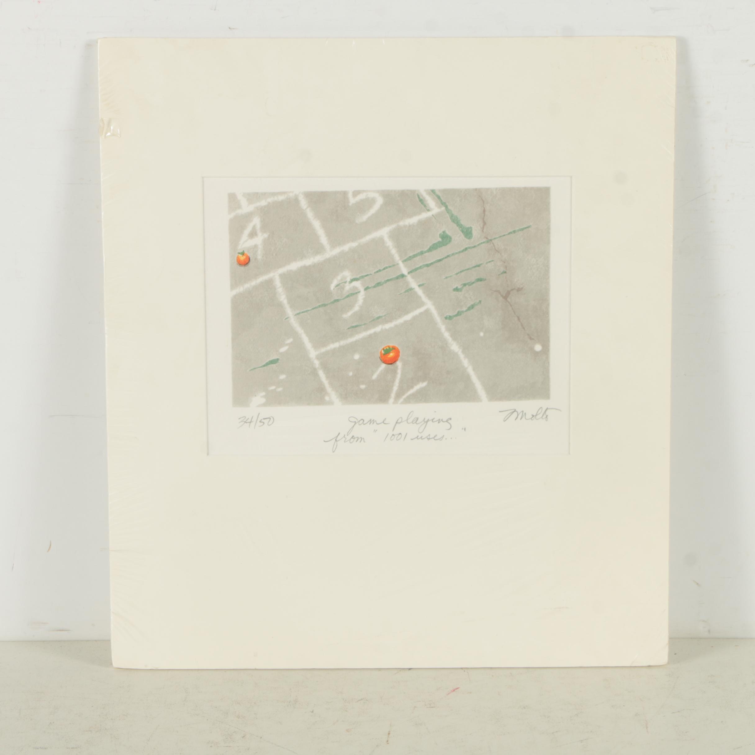 Linda Molto Limited Edition Serigraph on Paper "Game Playing"