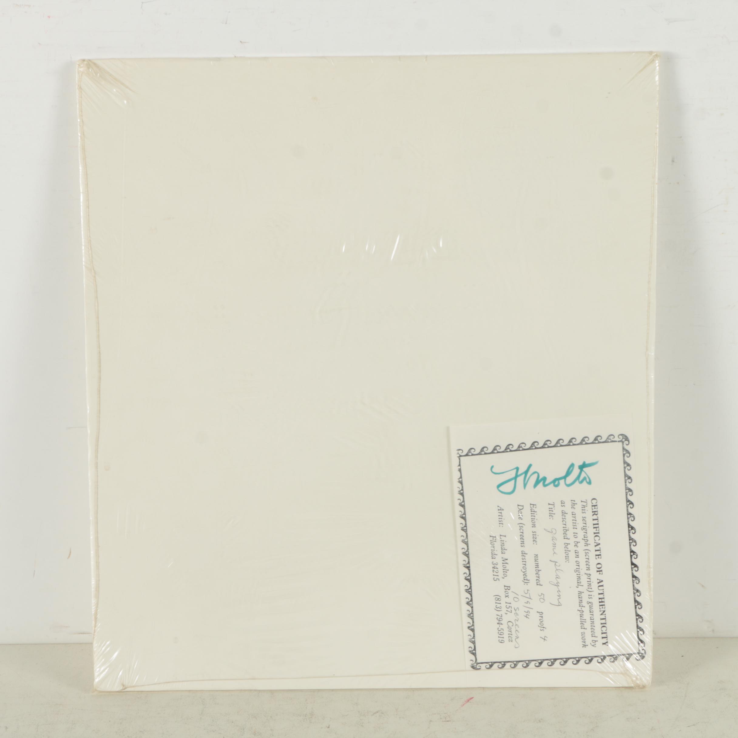 Linda Molto Limited Edition Serigraph on Paper "Game Playing"