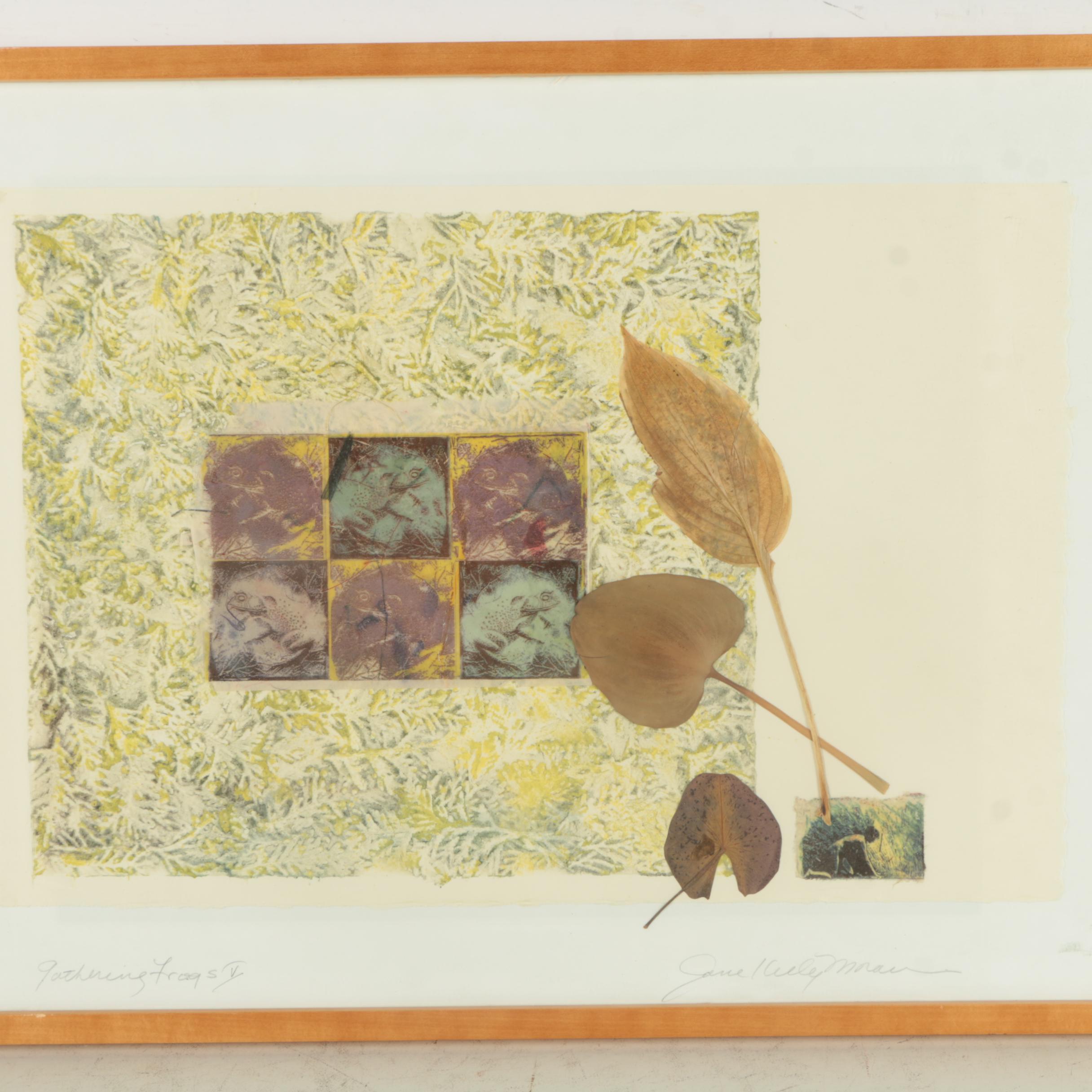 Jane Kelly Morais Mixed Media on Paper "Gathering Frogs"