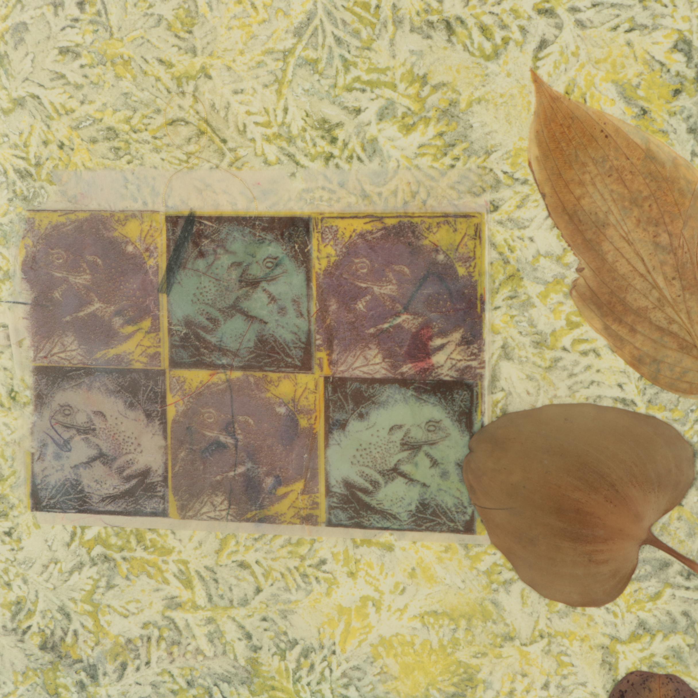 Jane Kelly Morais Mixed Media on Paper "Gathering Frogs"