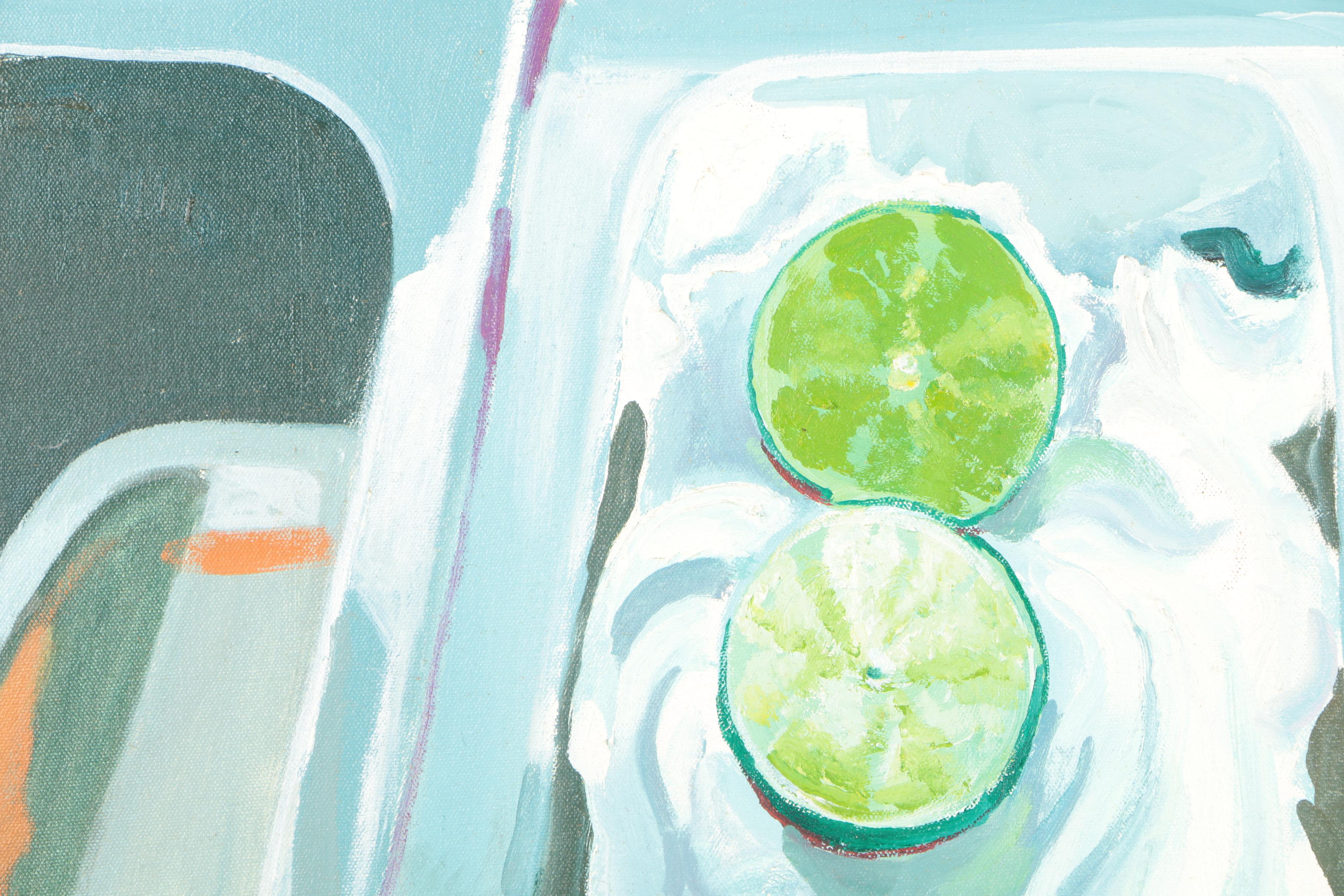 Olin Yoder Oil Painting on Canvas of Food Trays