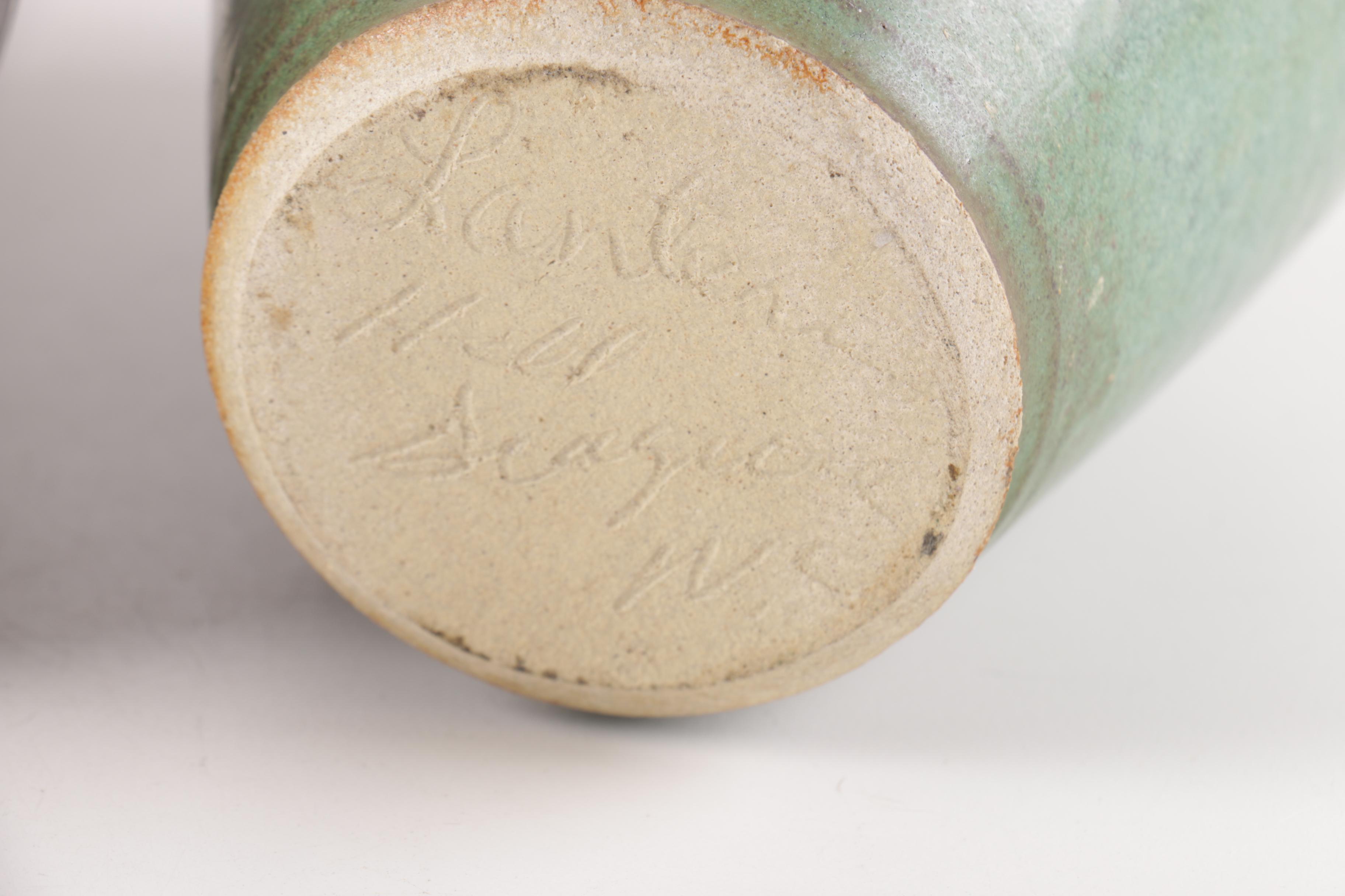 Thrown and Handbuilt Stoneware Vases and Box with Decorative Grapes