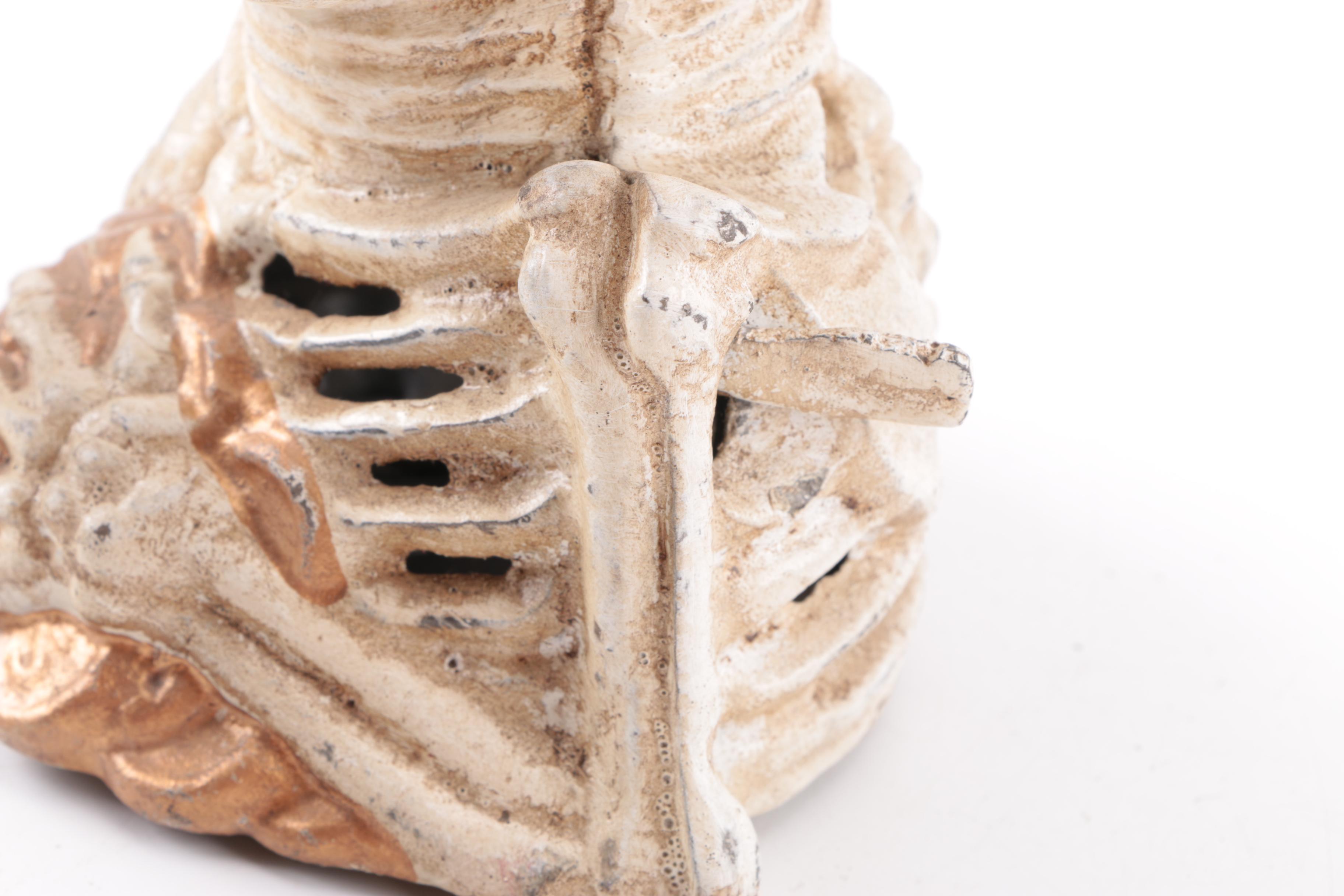 Cast Iron Skeleton Coin Bank