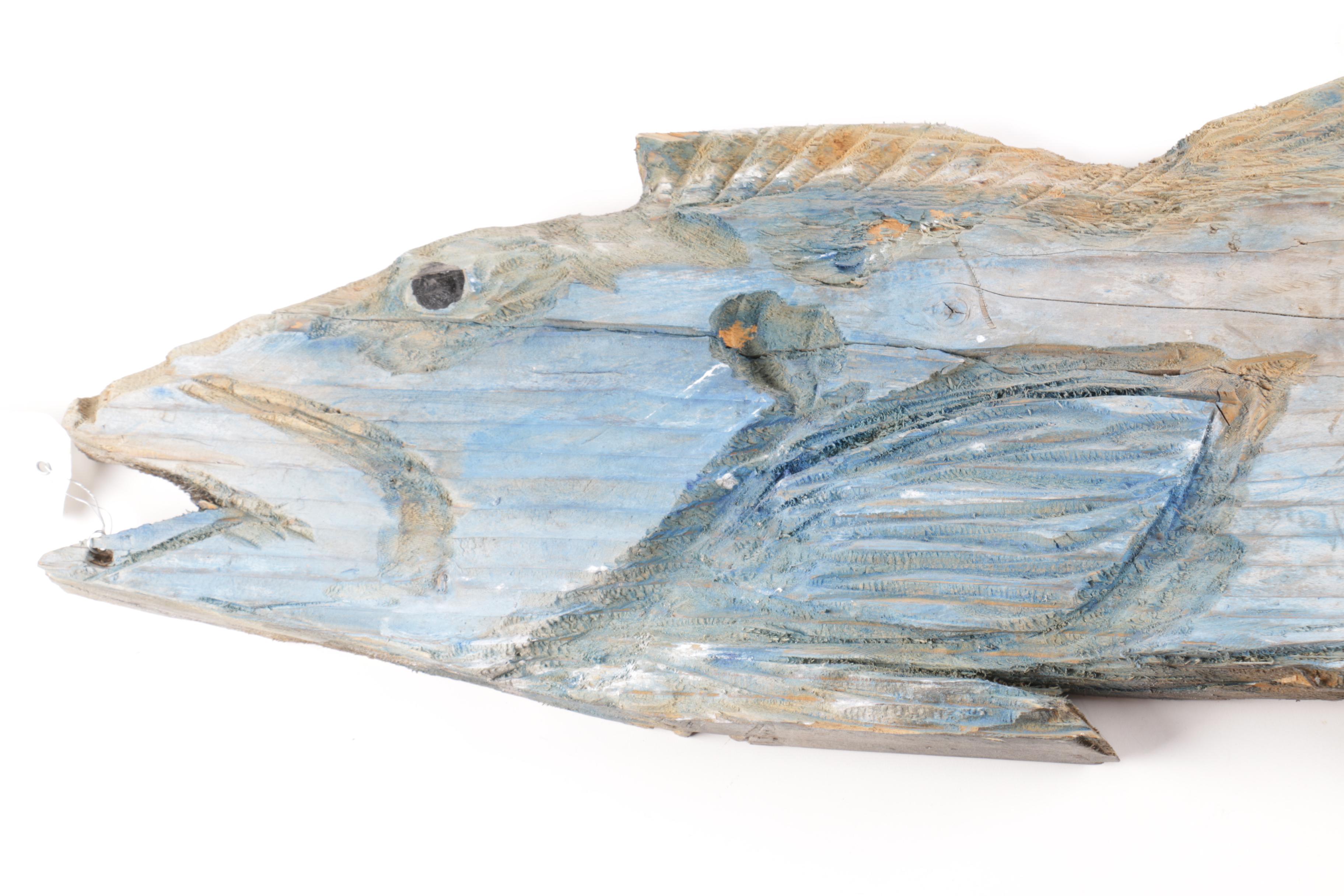 Decorative Hand-Carved Wooden Fish