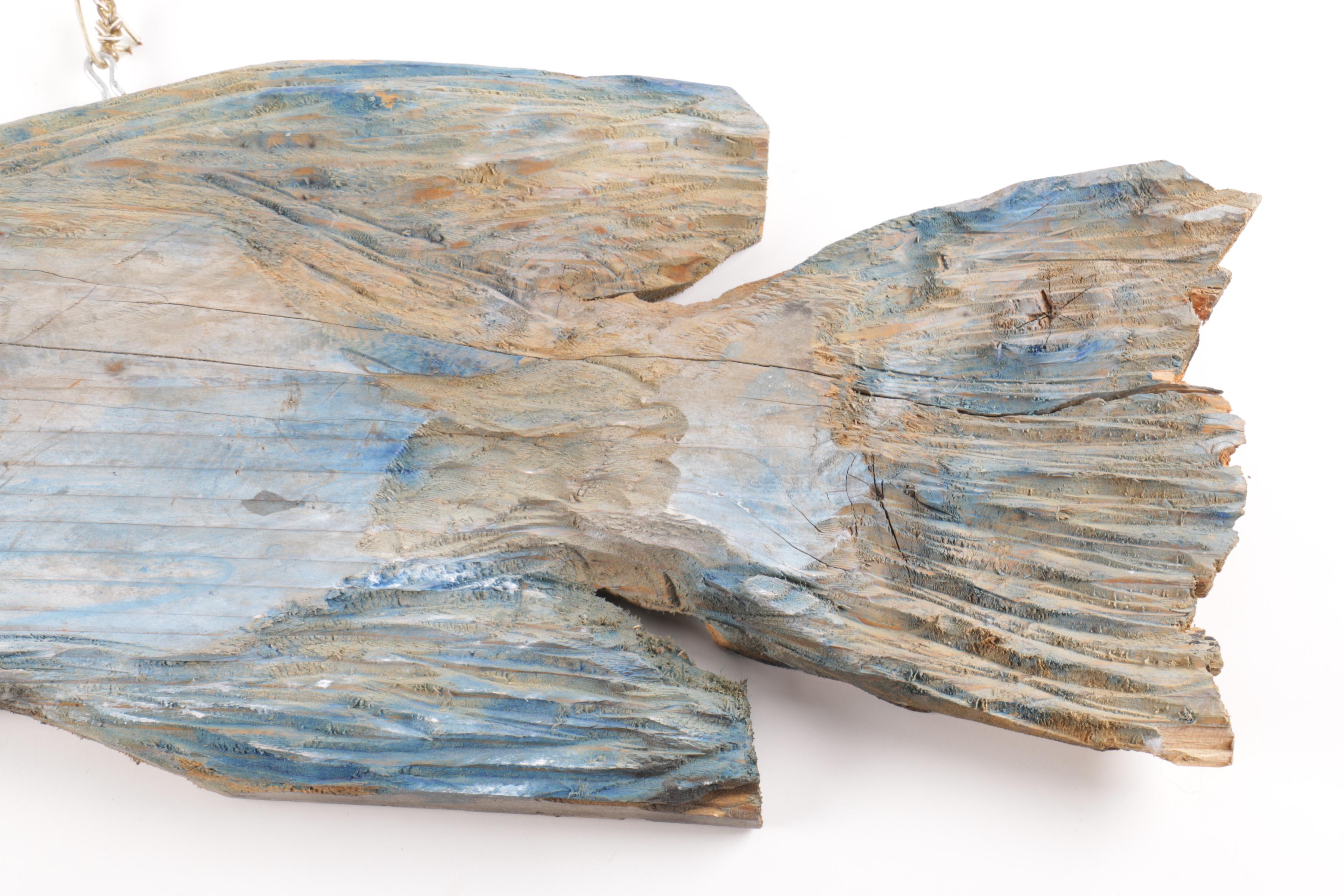 Decorative Hand-Carved Wooden Fish