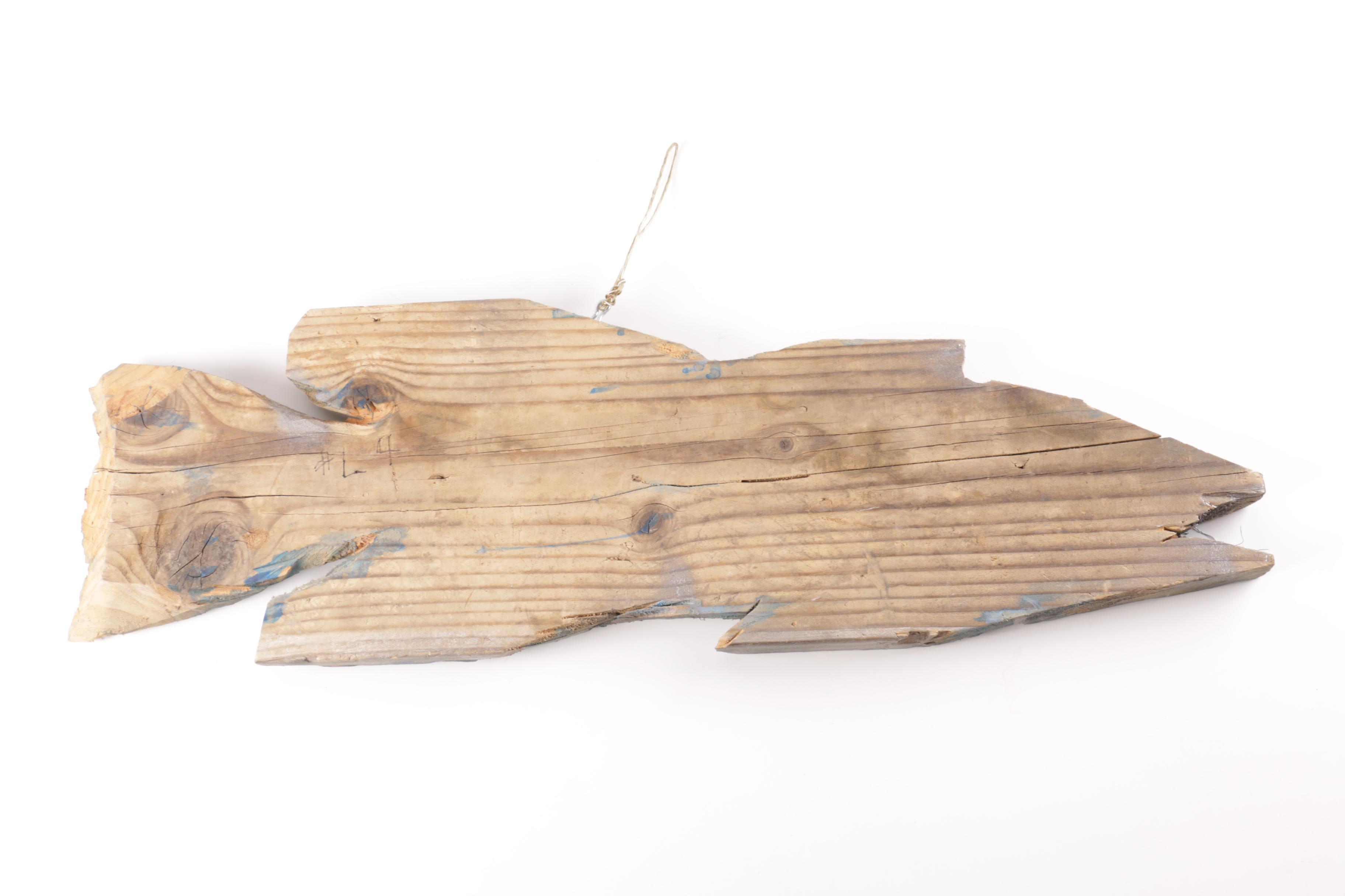 Decorative Hand-Carved Wooden Fish
