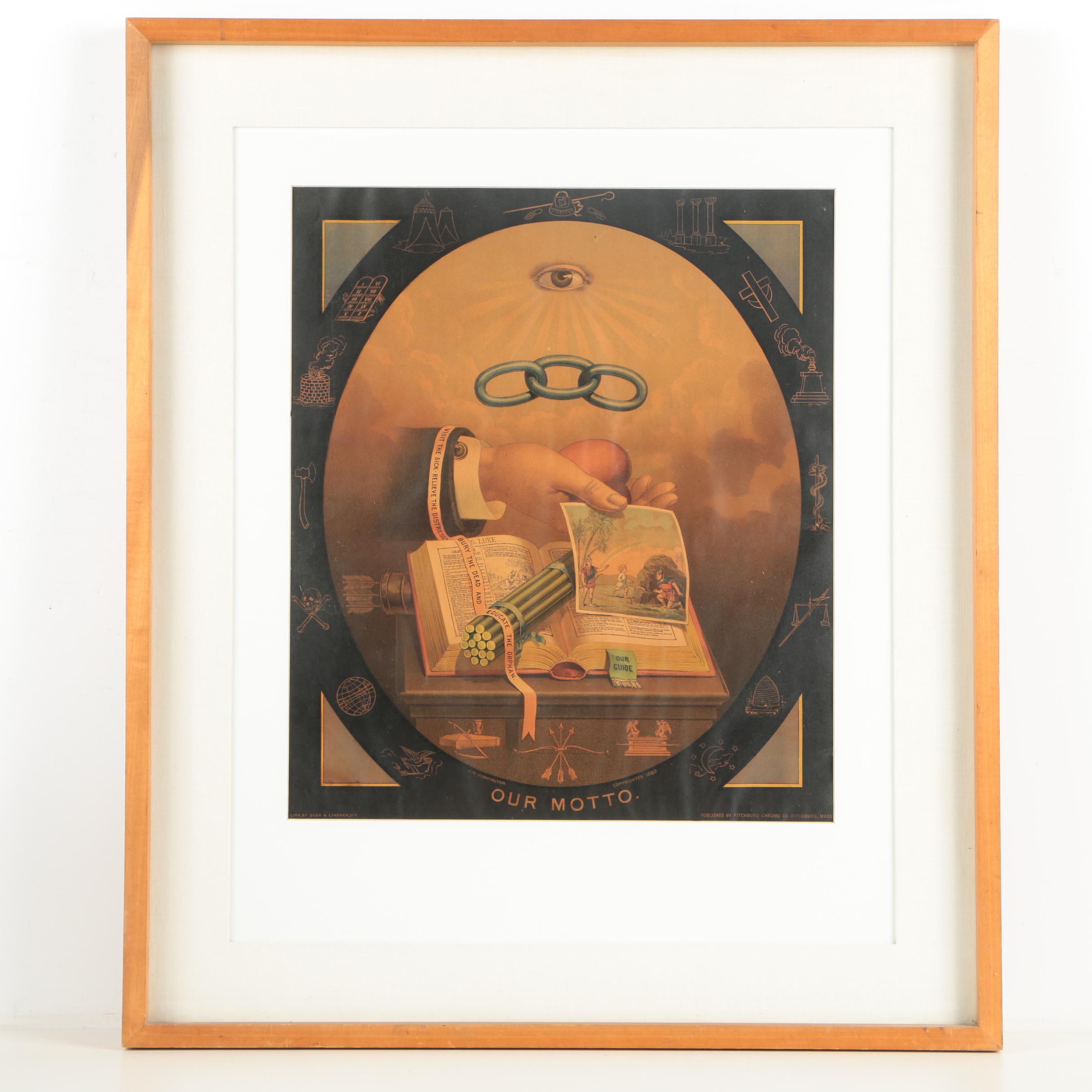 Colored Lithograph "Independent Order of Odd Fellows"