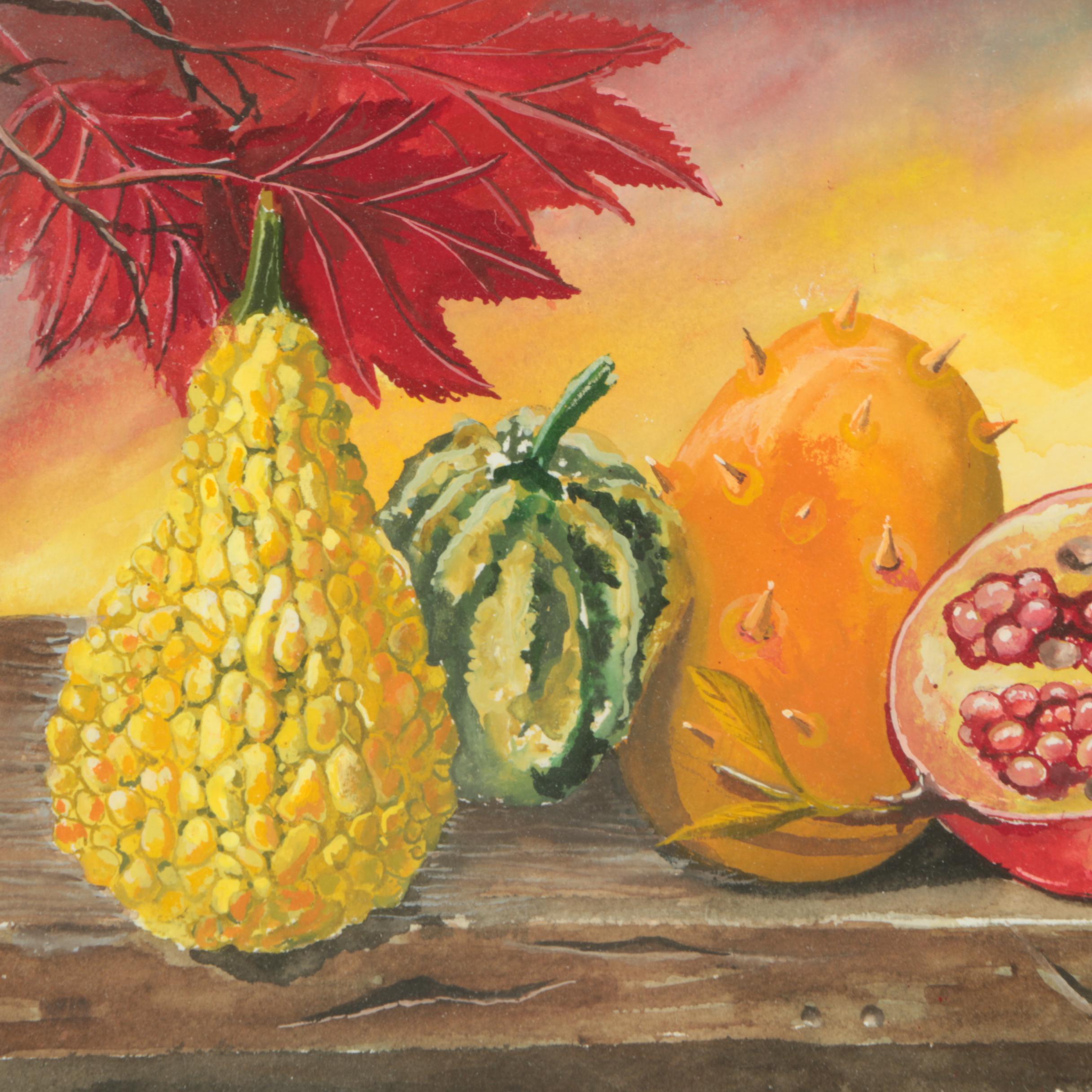 Harvey Kirstel Watercolor and Gouache Painting "Autumn"