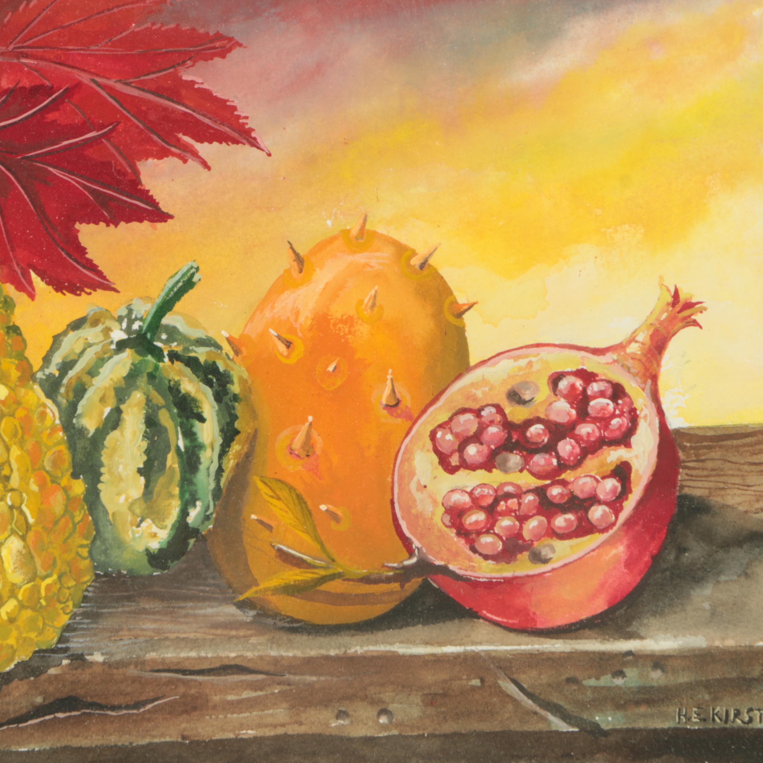 Harvey Kirstel Watercolor and Gouache Painting "Autumn"