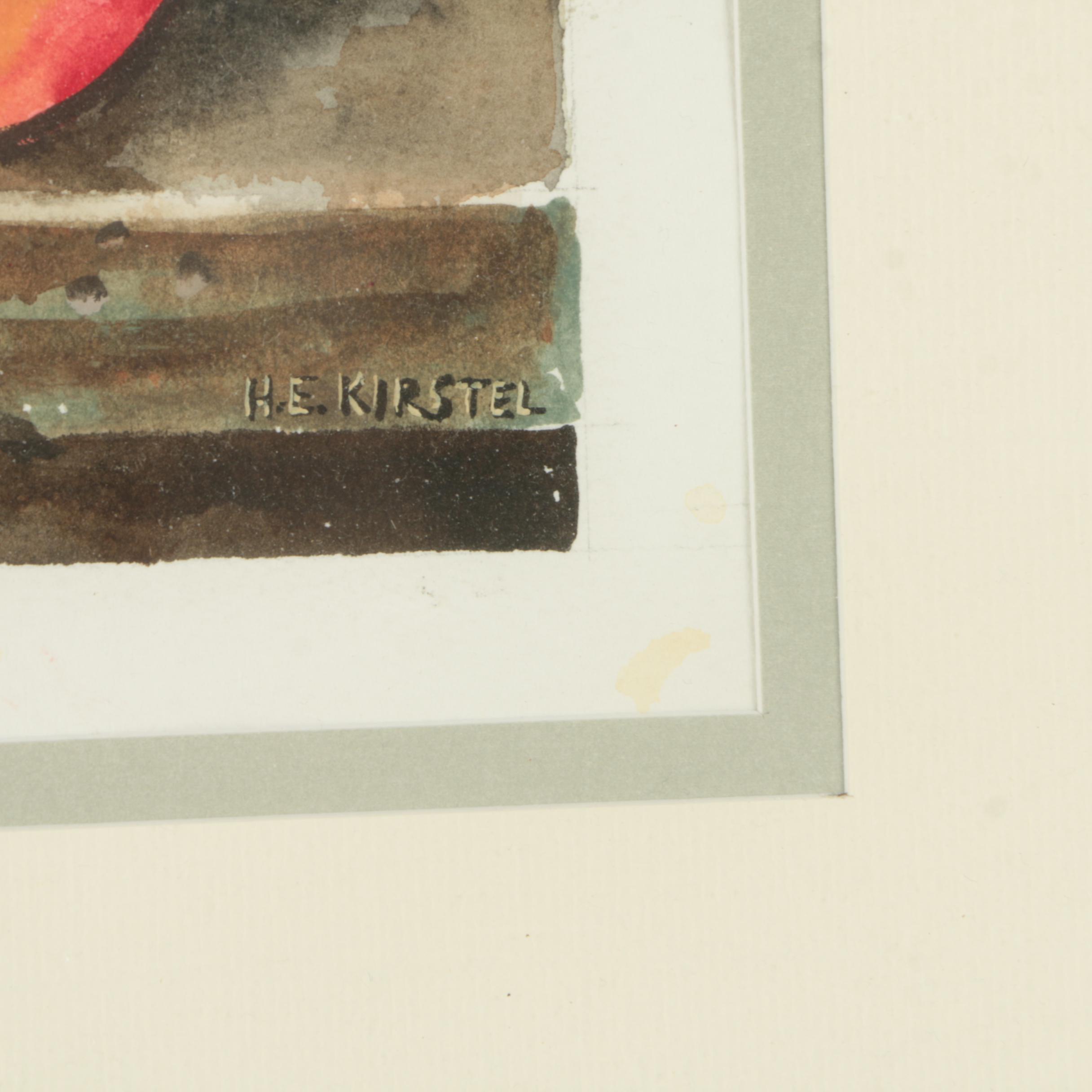 Harvey Kirstel Watercolor and Gouache Painting "Autumn"