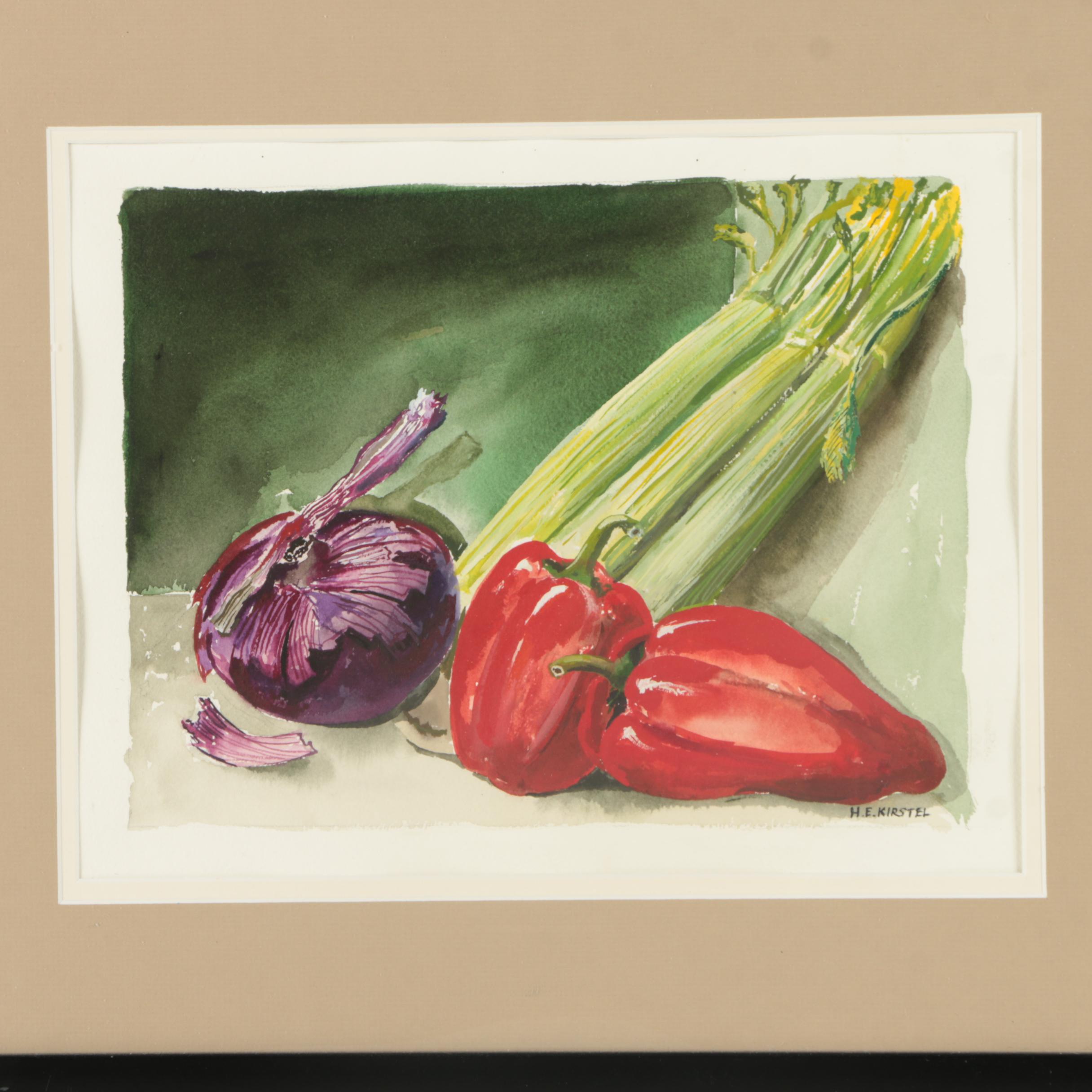 Harvey Kirstel Watercolor on Paper "The Trinity"