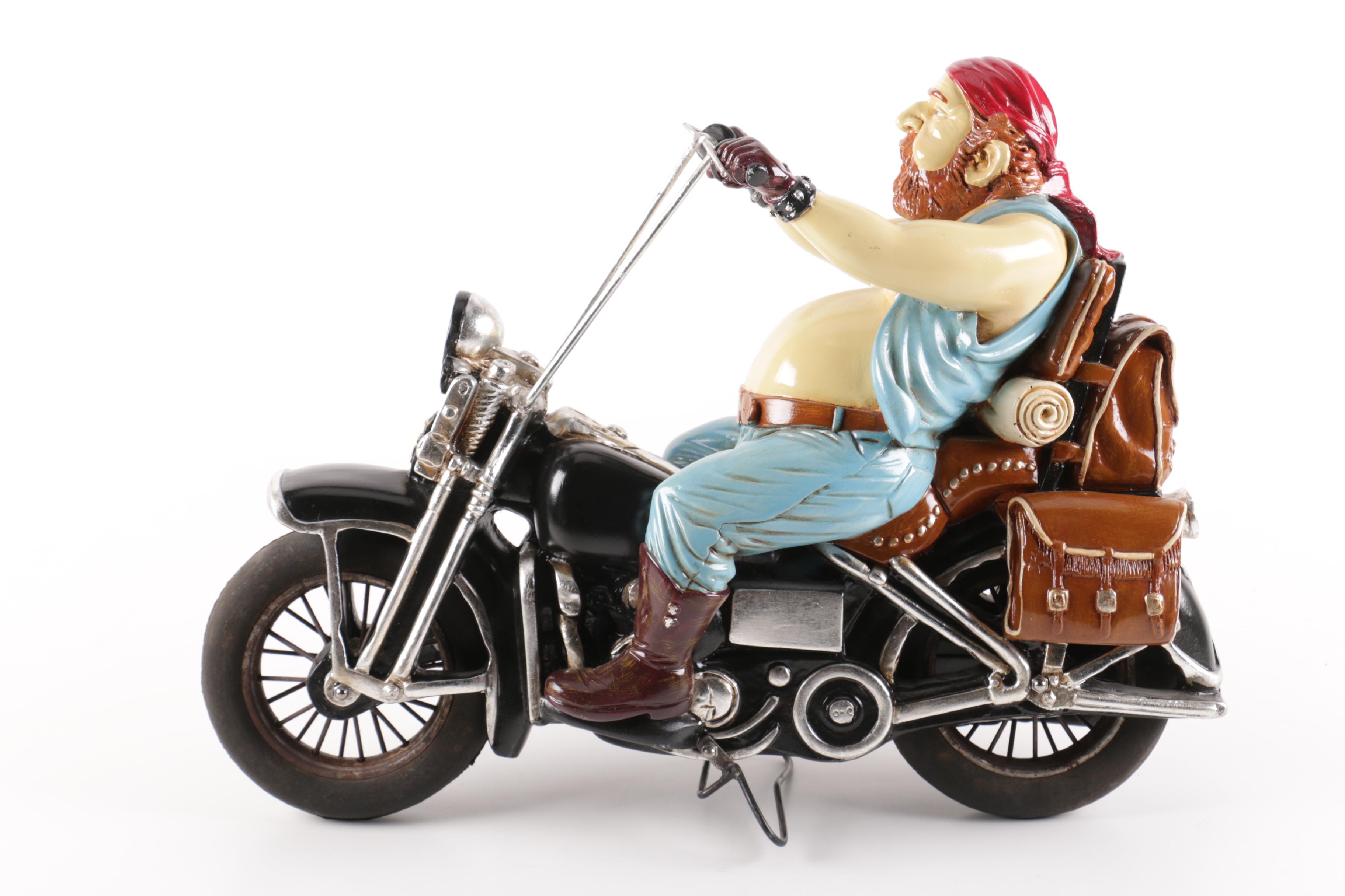 Pair of Forchino Style Motorcycle Rider Figurines