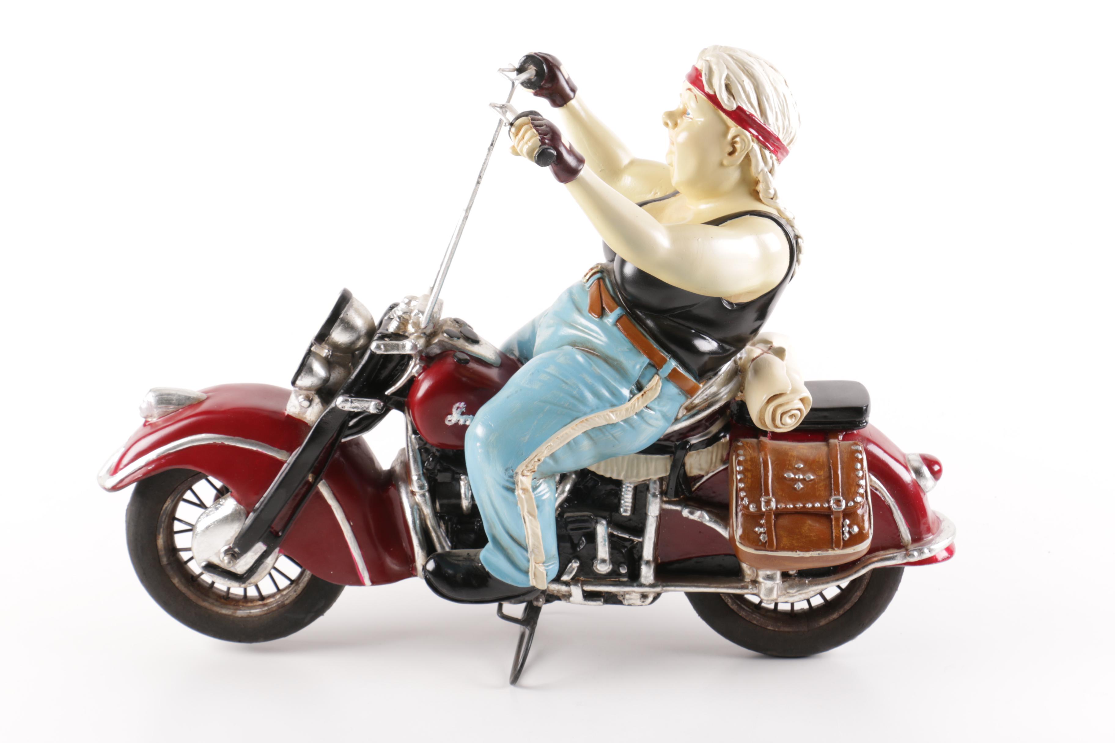 Pair of Forchino Style Motorcycle Rider Figurines