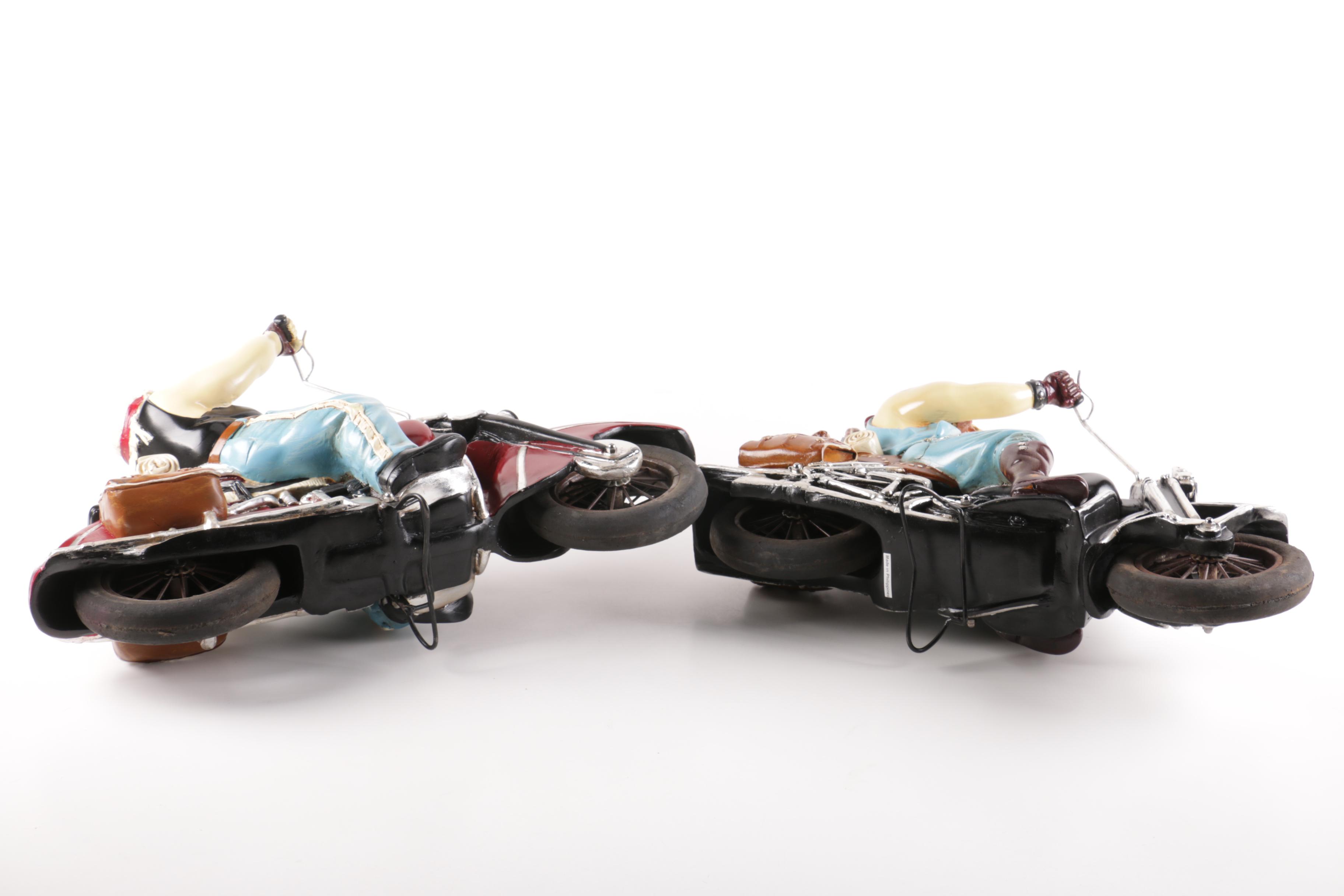 Pair of Forchino Style Motorcycle Rider Figurines