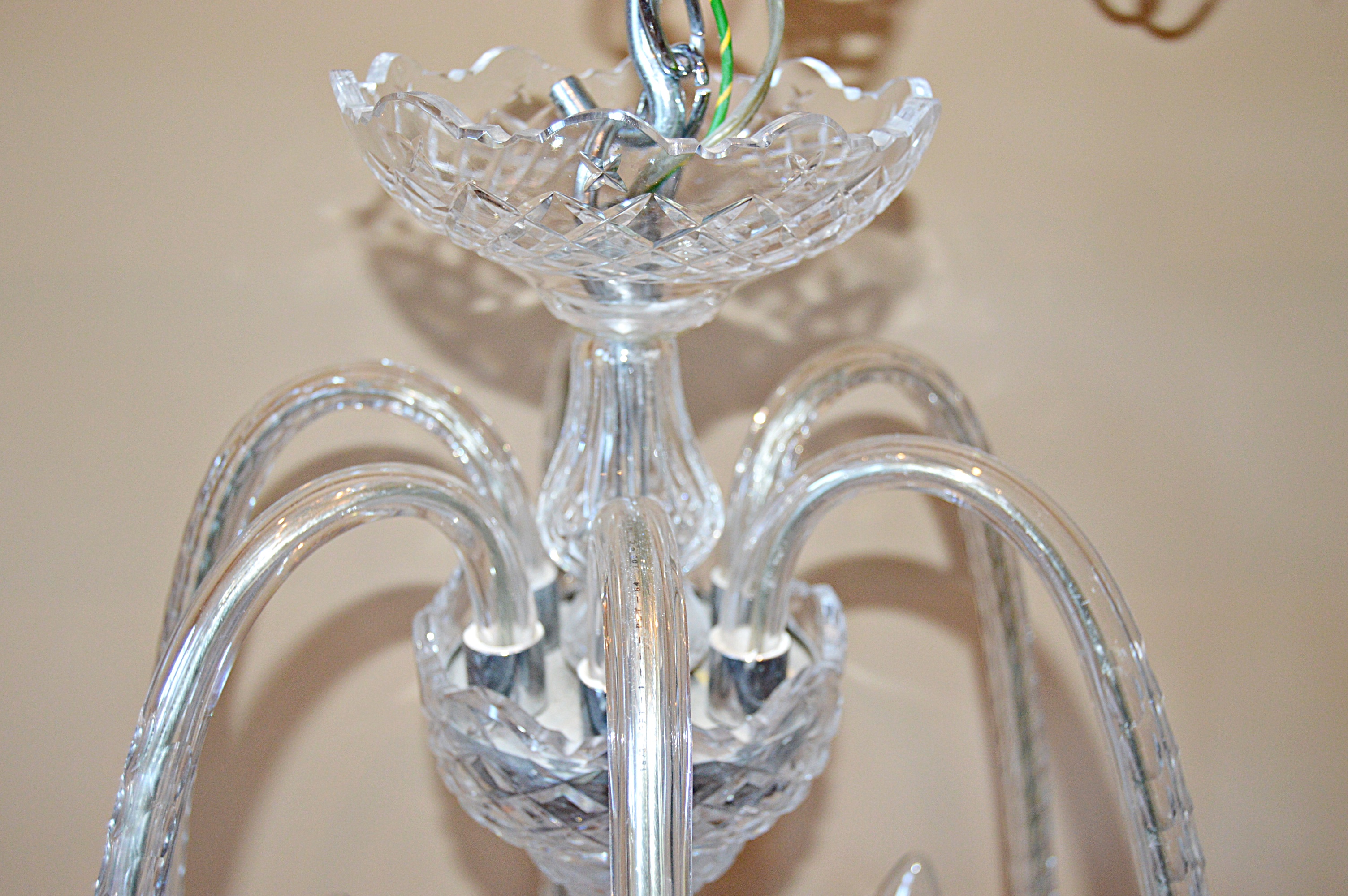 Waterford Crystal "Fleur De Lis" Six-Arm Chandelier