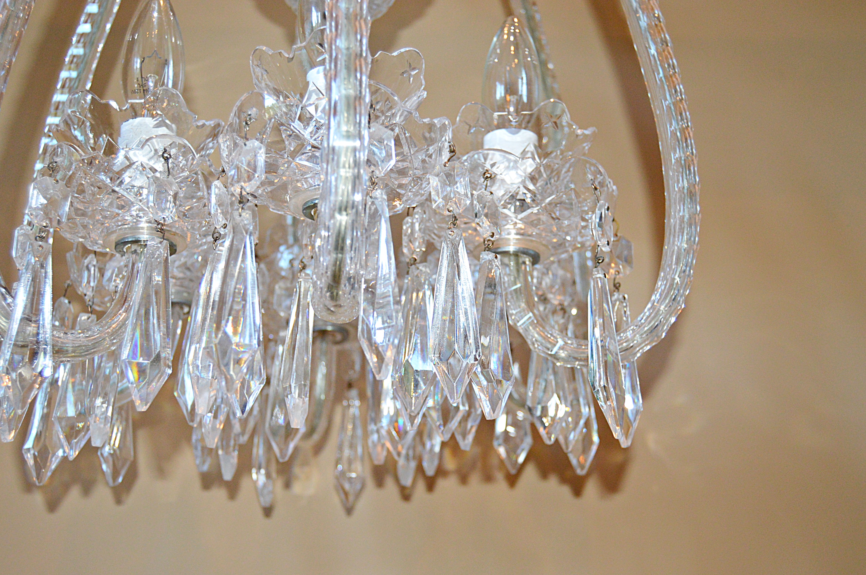 Waterford Crystal "Fleur De Lis" Six-Arm Chandelier