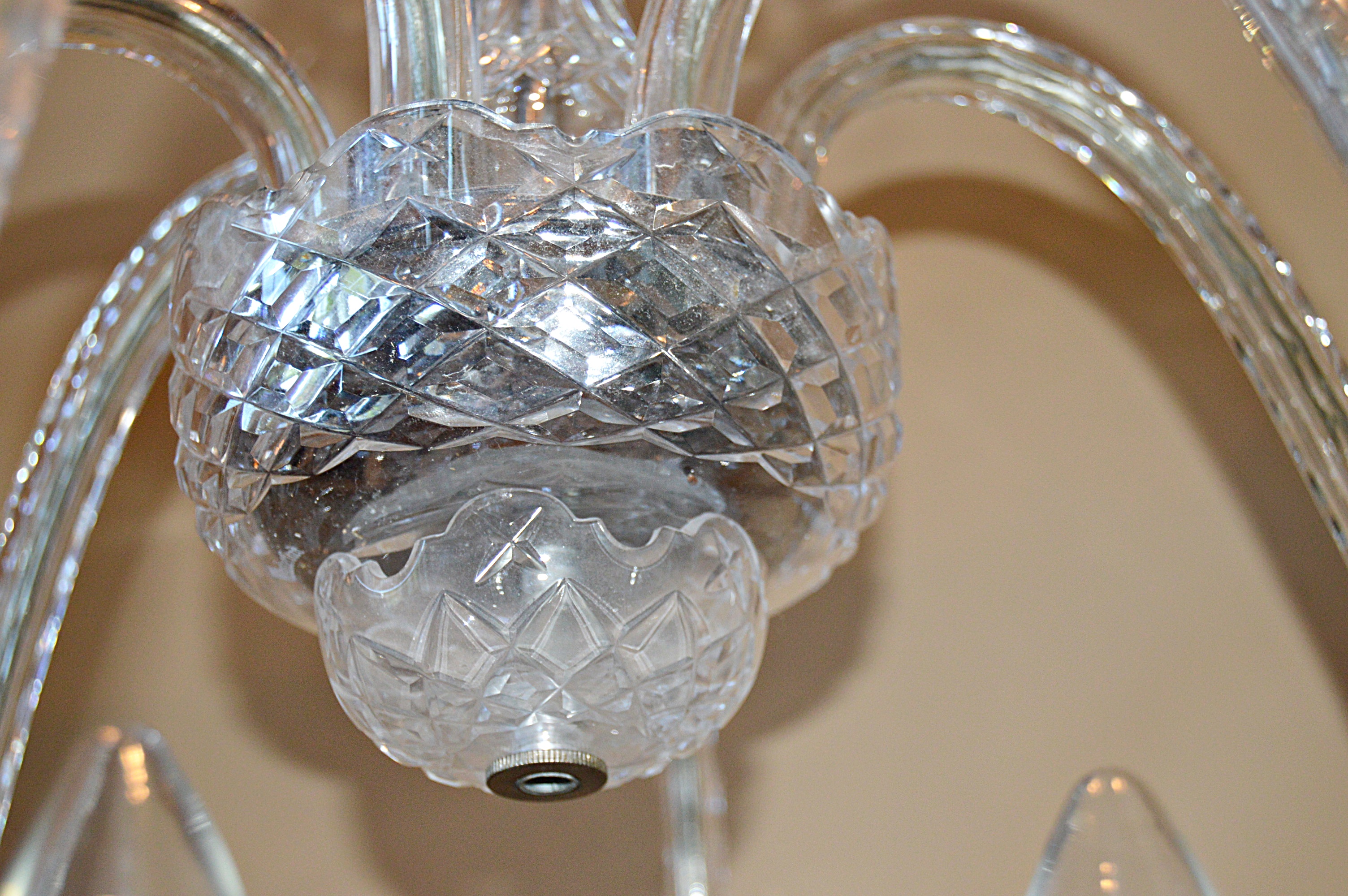 Waterford Crystal "Fleur De Lis" Six-Arm Chandelier