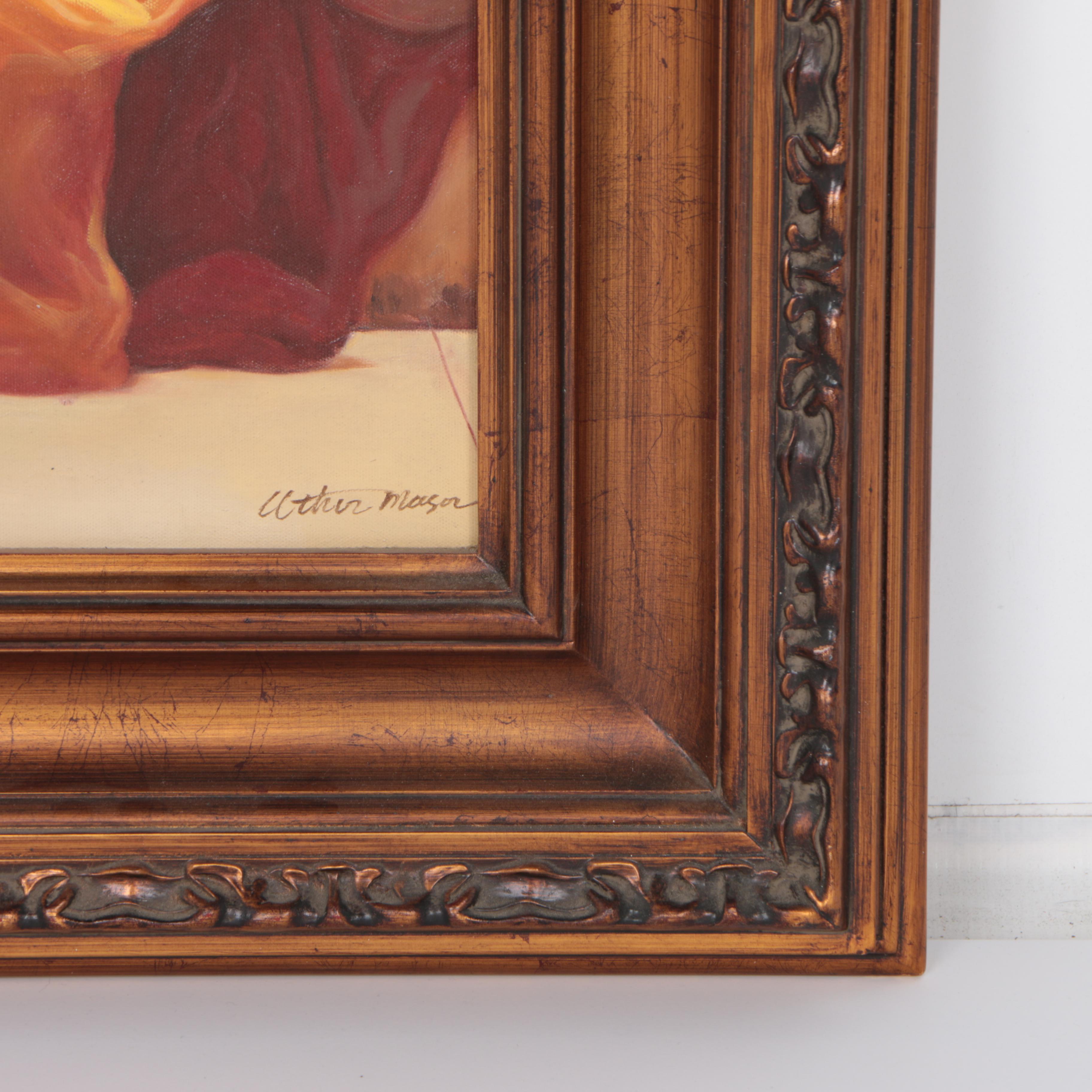 Uther Mason Facsimile Oil Painting After Lord Frederic Leighton's "Flaming June"