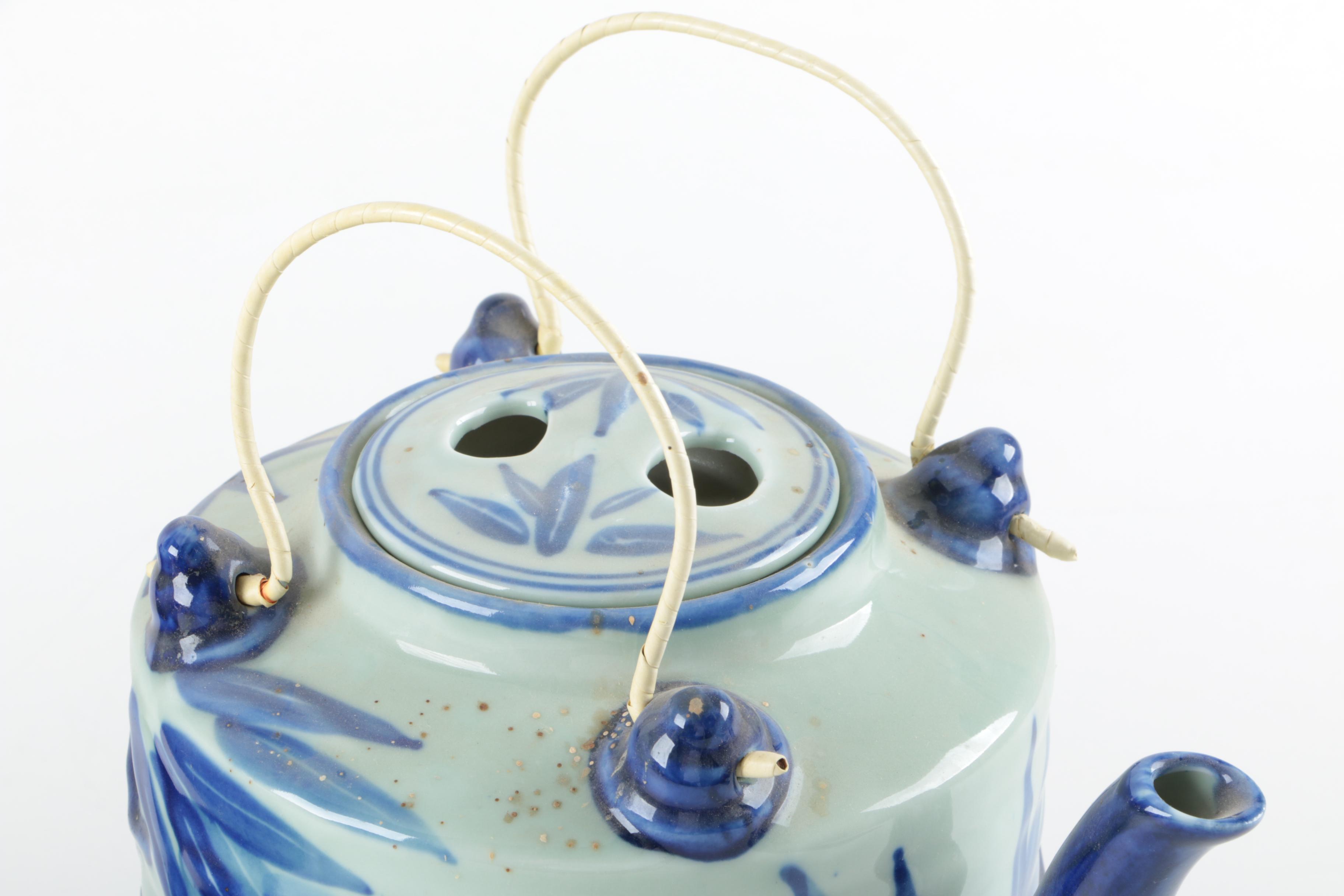 Cobalt Blue Painted Teapots