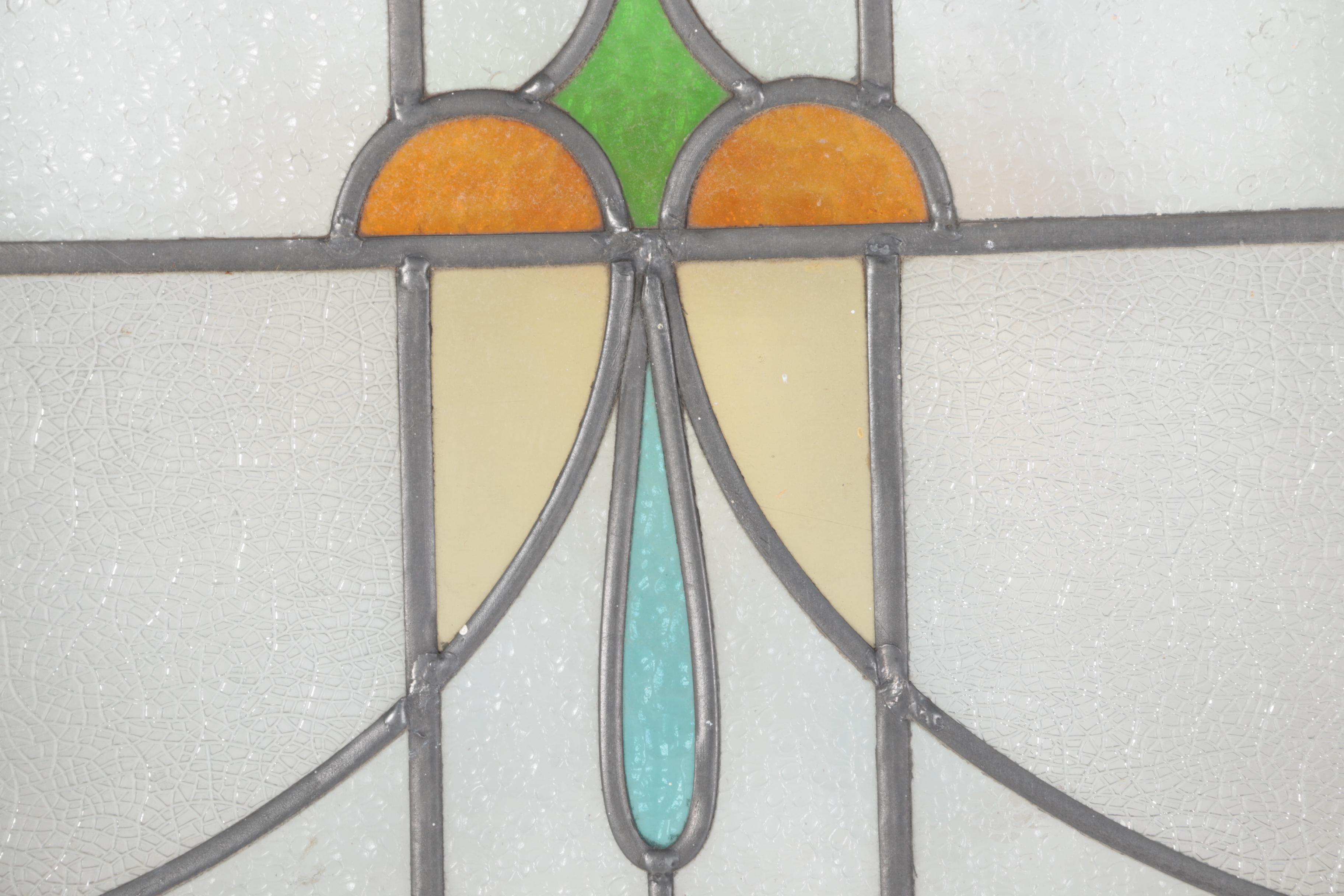 Framed Vintage Stained Glass Window Panels