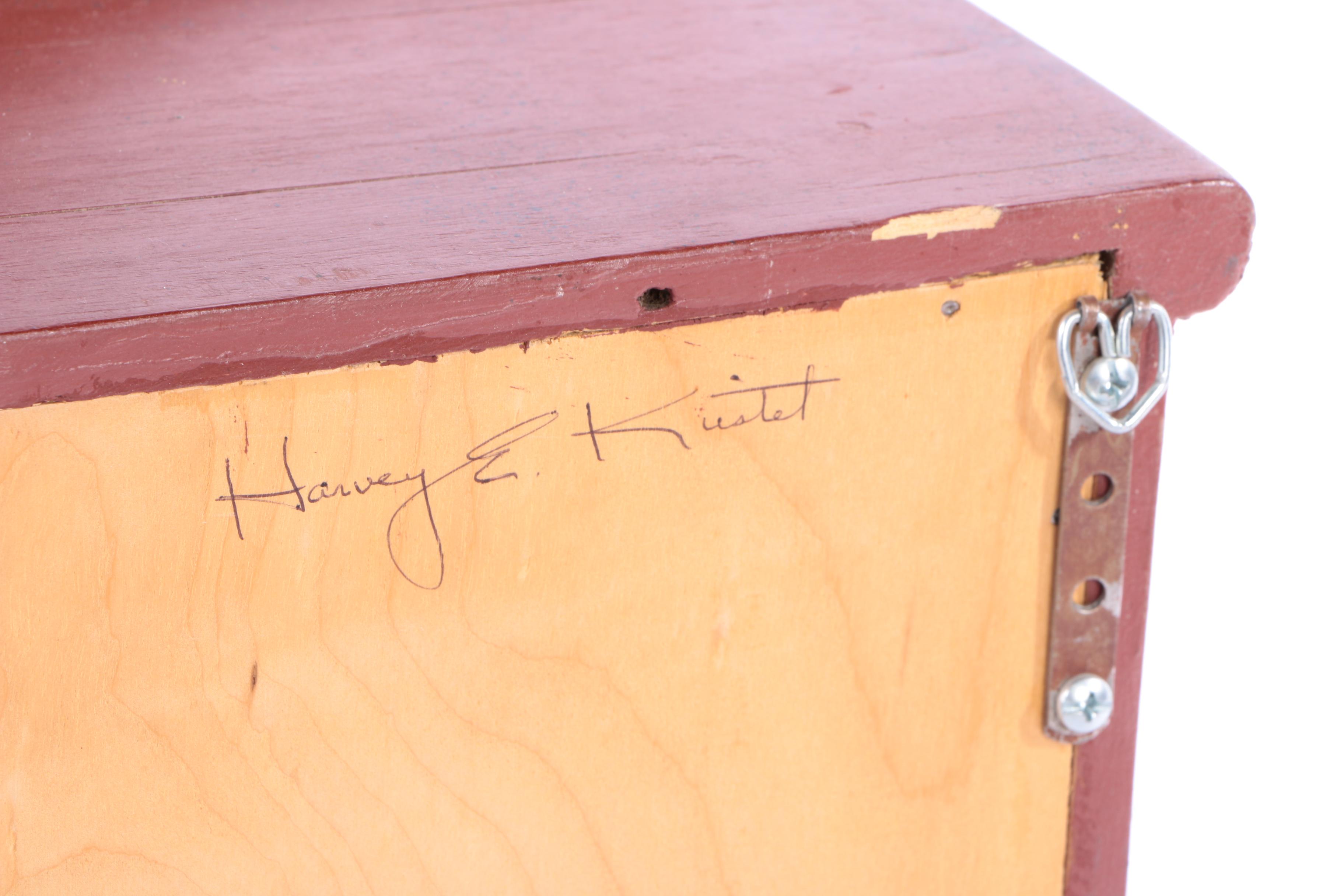 Hand-Painted Trompe L'oeil Wall Cabinet by Harvey E. Kirstel