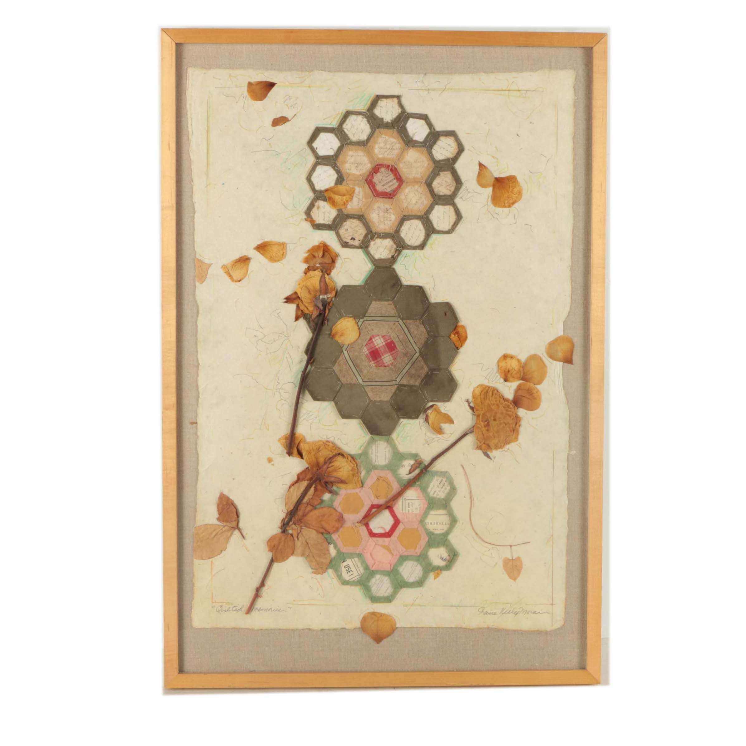 Jane Kelly Morais Mixed Media Collage "Quilted Memories"
