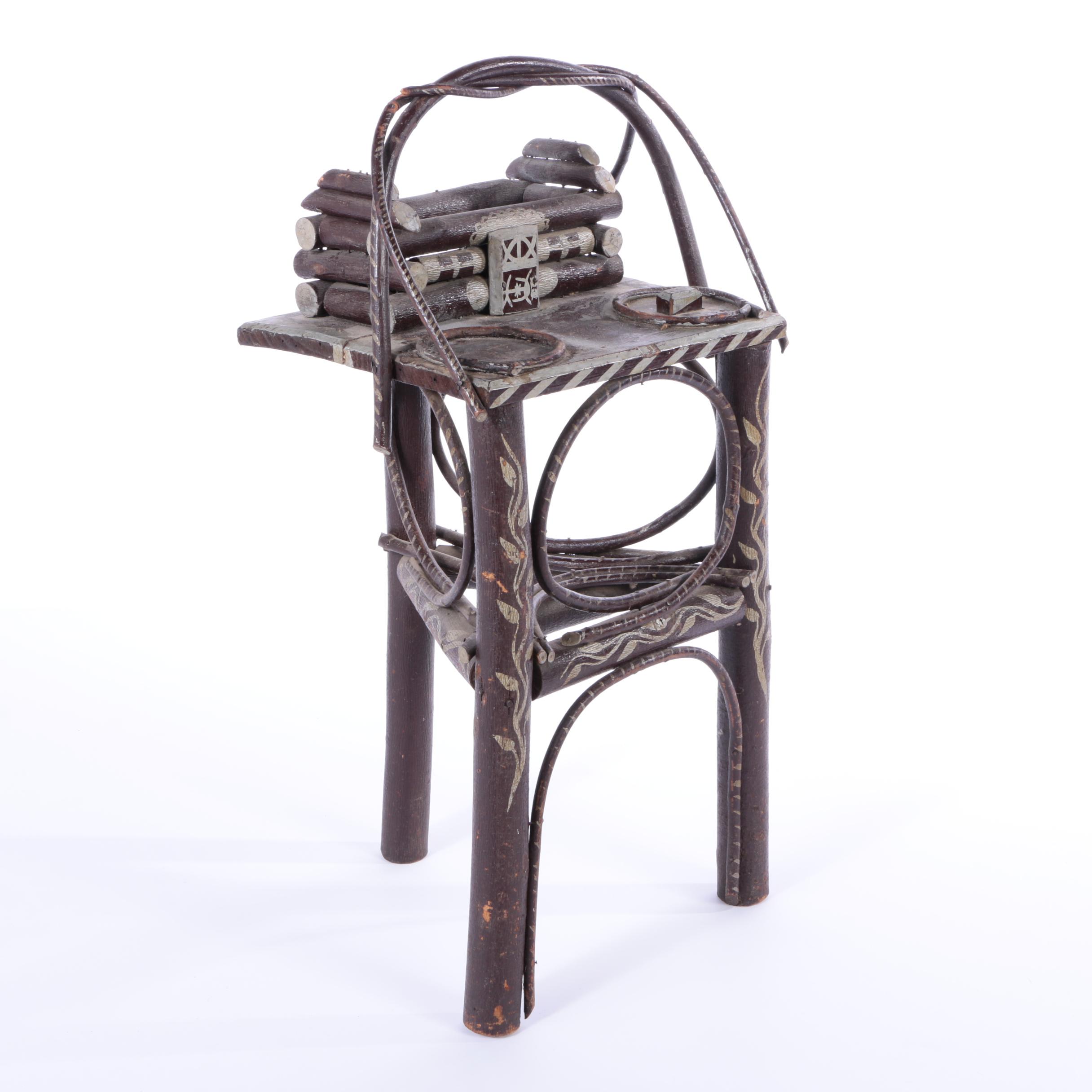 Vintage Adirondack Style Bent Twig Stand