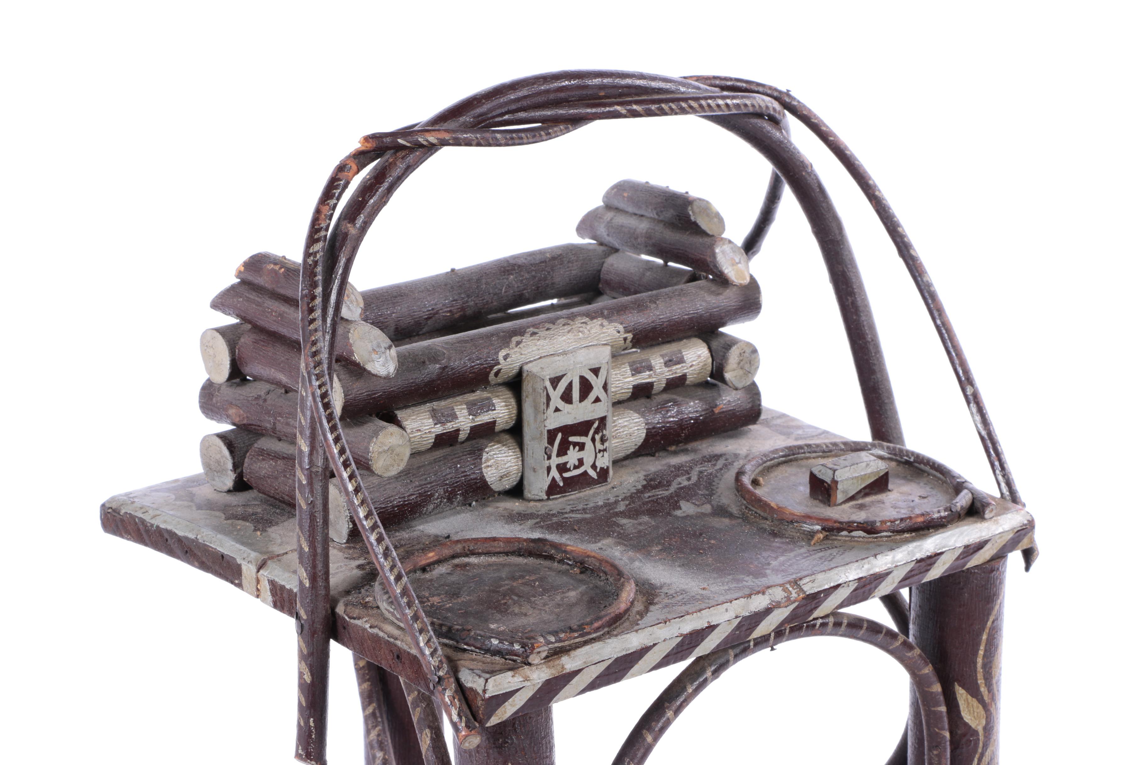 Vintage Adirondack Style Bent Twig Stand