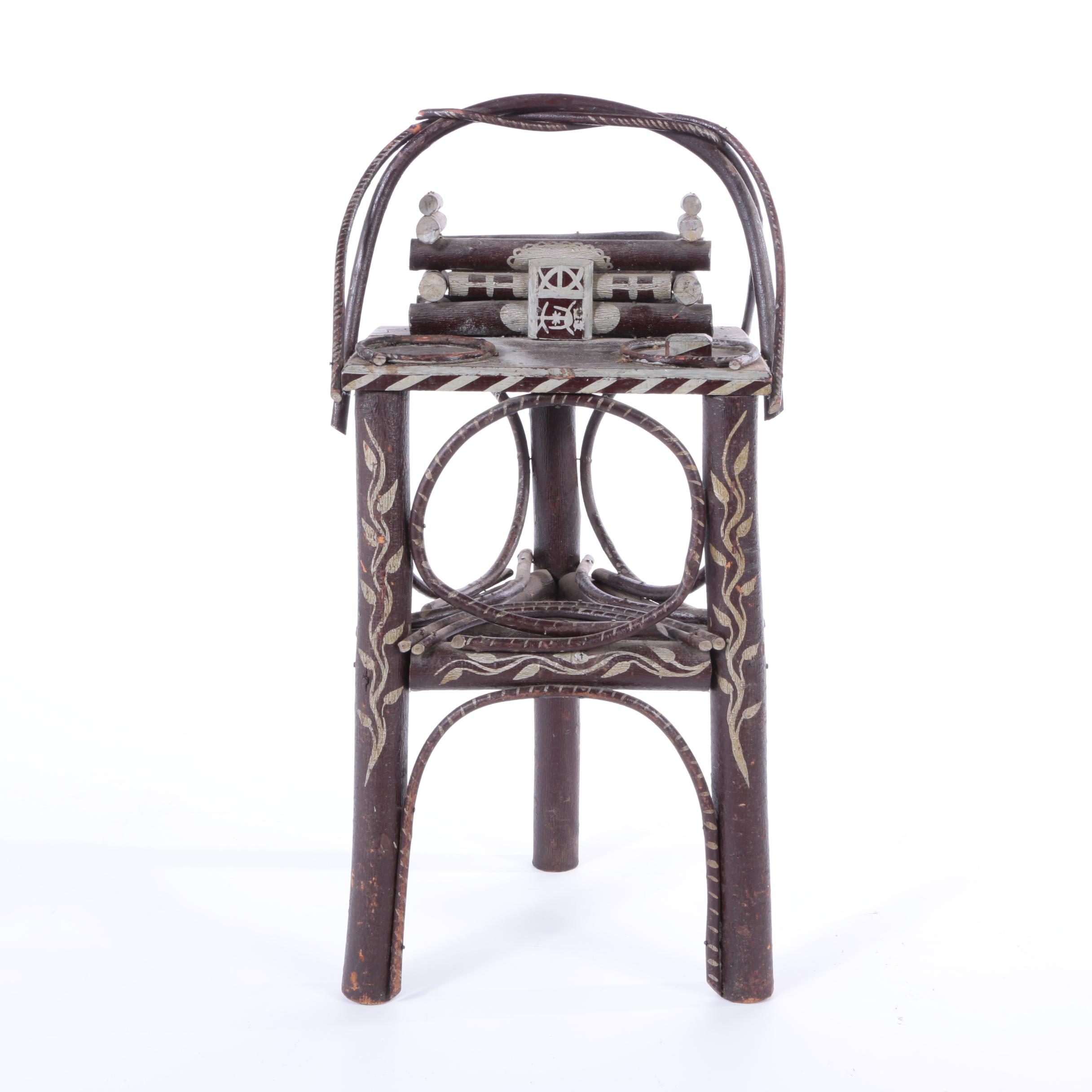 Vintage Adirondack Style Bent Twig Stand