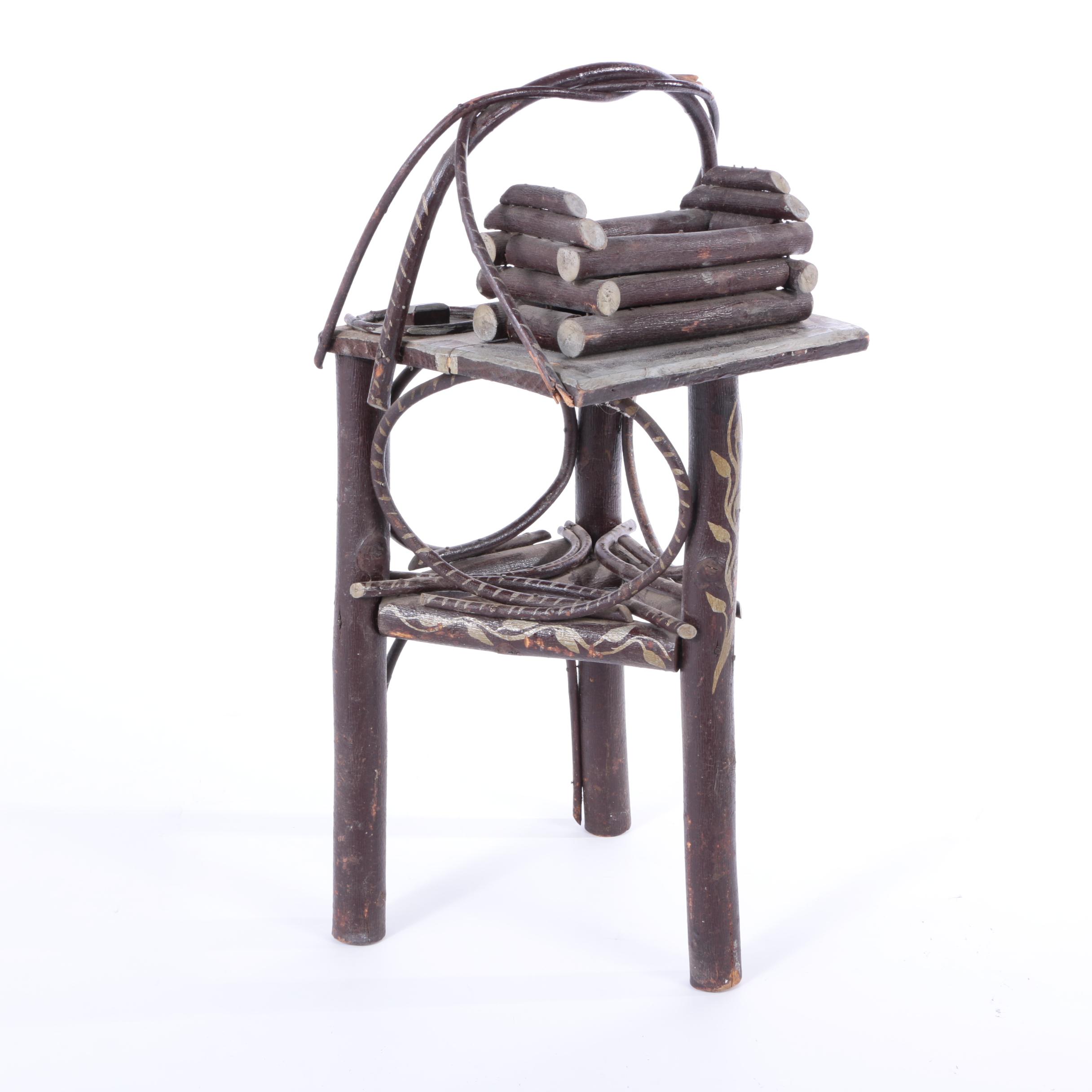 Vintage Adirondack Style Bent Twig Stand