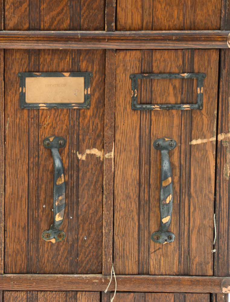 Three Antique Oak Stacked Document Files