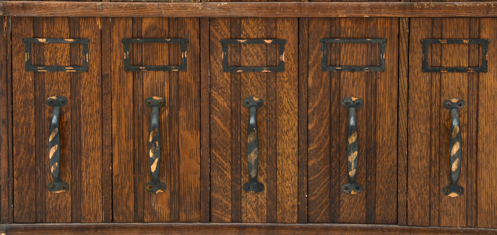 Three Antique Oak Stacked Document Files